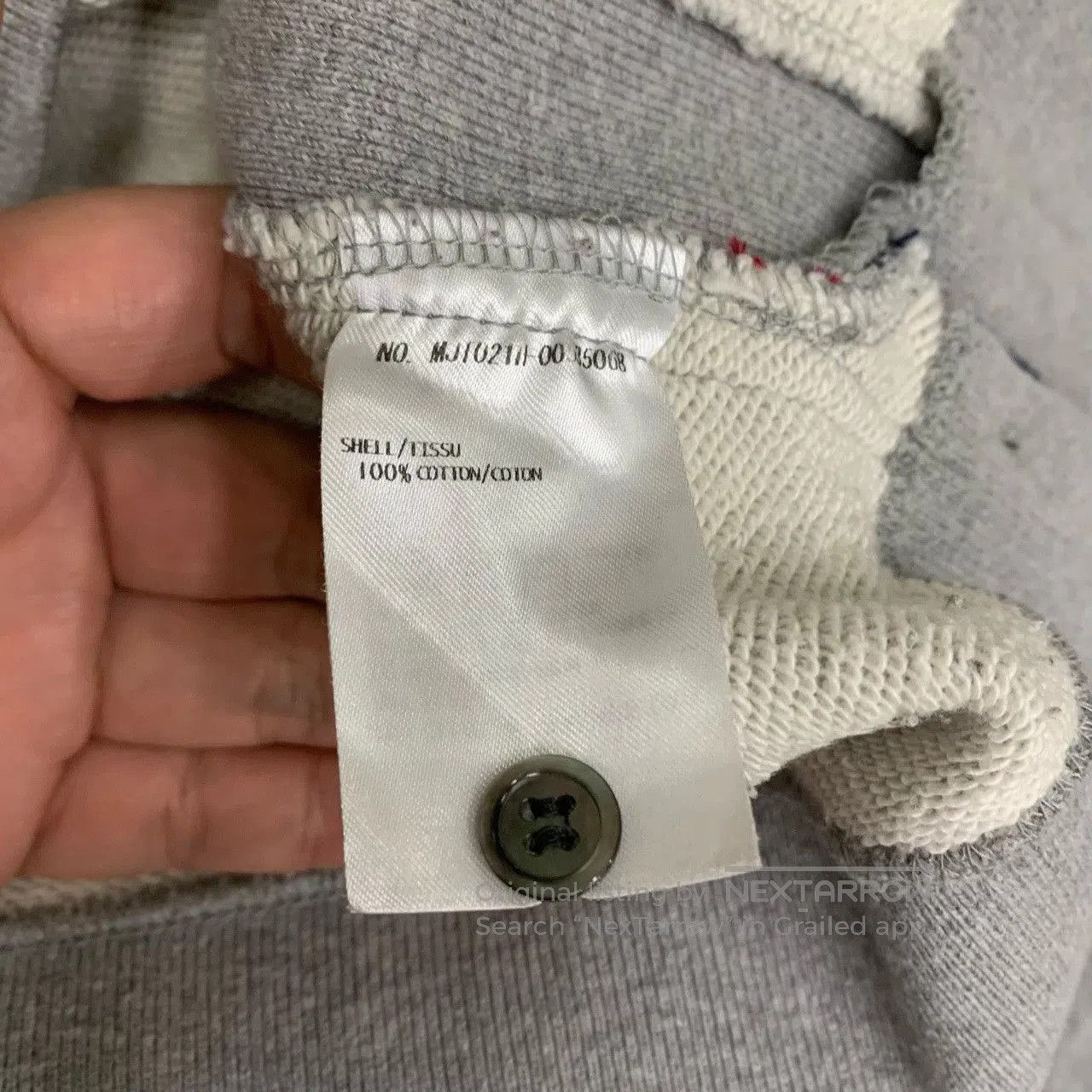thom browne grey striped sweatshirt for men.