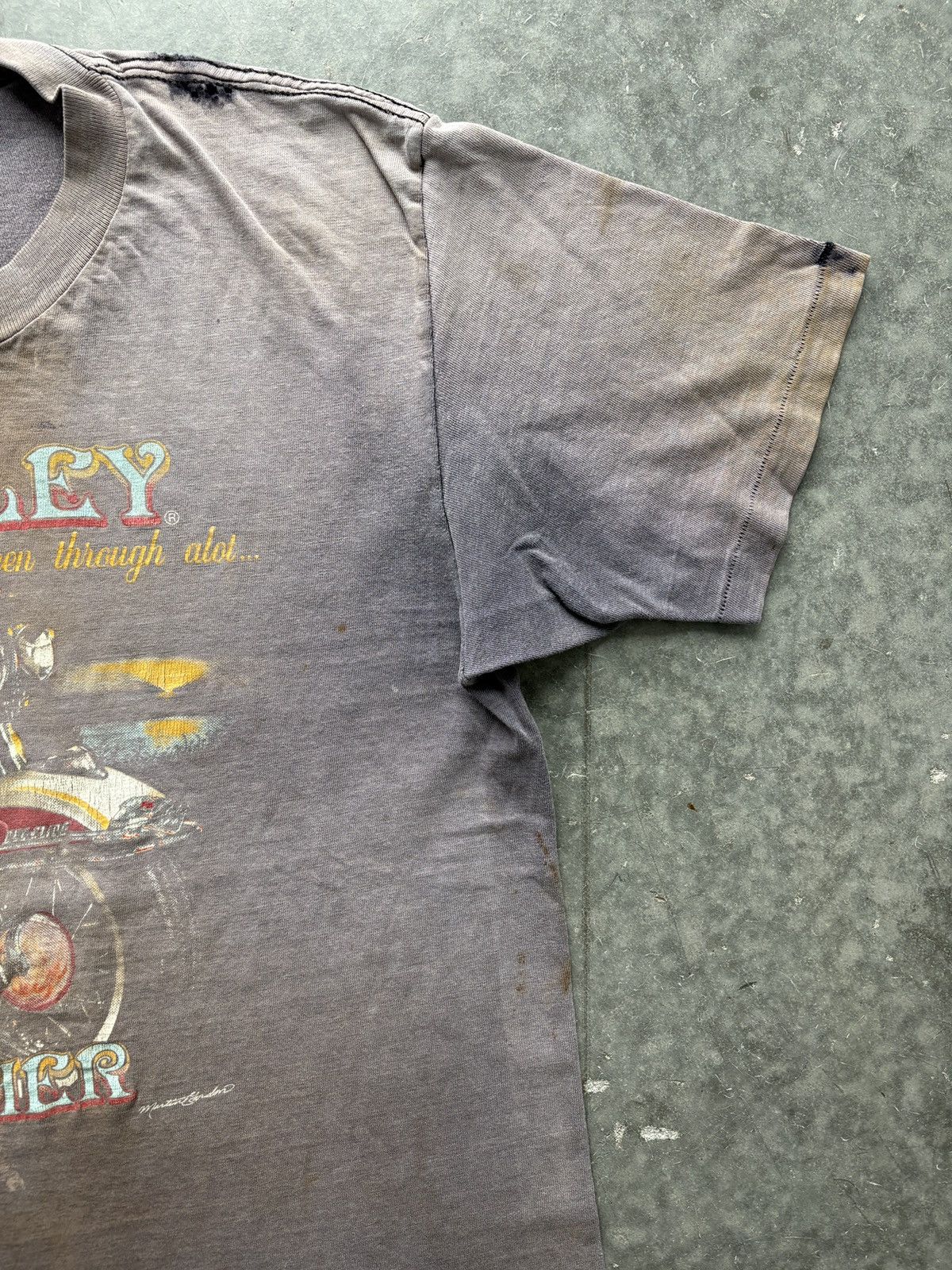 Harley Davidson Thrashed Vintage 1985 Harley Davidson 3D Emblem Tee Size US M / EU 48-50 / 2 - 6 Thumbnail