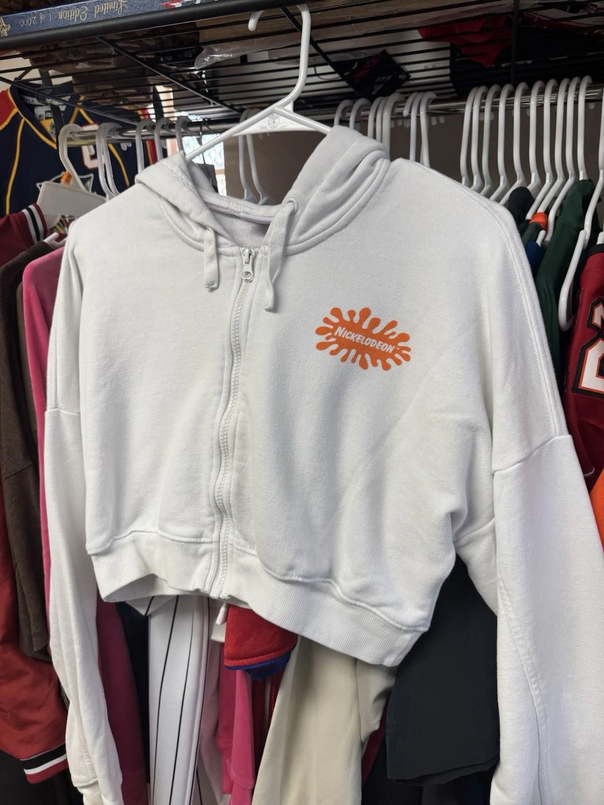 Nickelodeon Women’s Nickelodeon 2021 Throwback 90s Crop Top Hoodie￼ Size M / US 6-8 / IT 42-44 - 3 Thumbnail