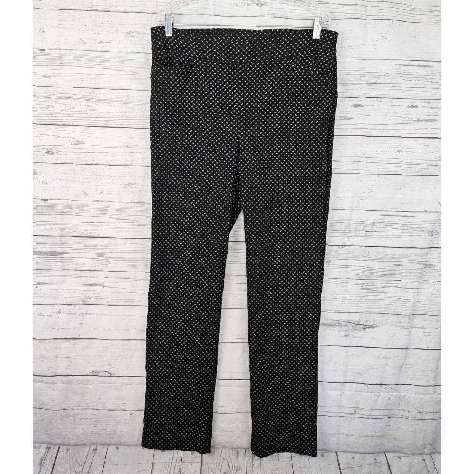 Vintage Chico's Womens Pants 14 Dress Pants High Rise Black Rayon Blend Pull On 30 Inseam Womens Size 36" / US 14 / IT 50 - 2 Thumbnail