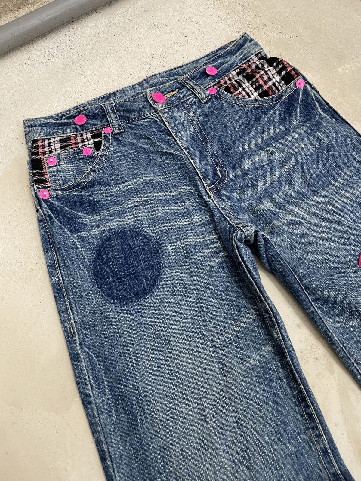 Hidden Double Waist Flying Thrive Patch Tartan Junya Style