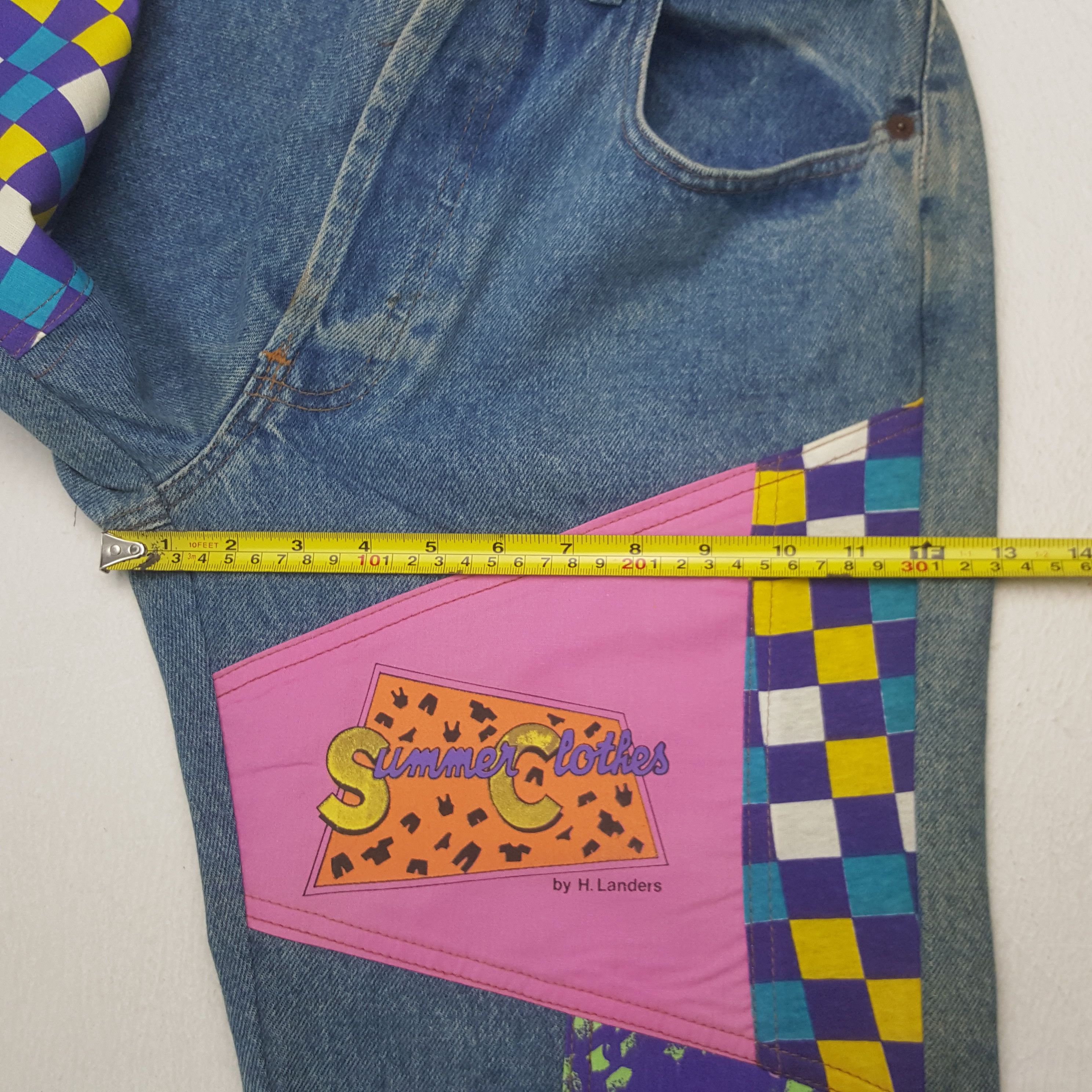Other Vintage H Landers Patchwork Denim Jeans Size US 28 / EU 44 - 9 Thumbnail