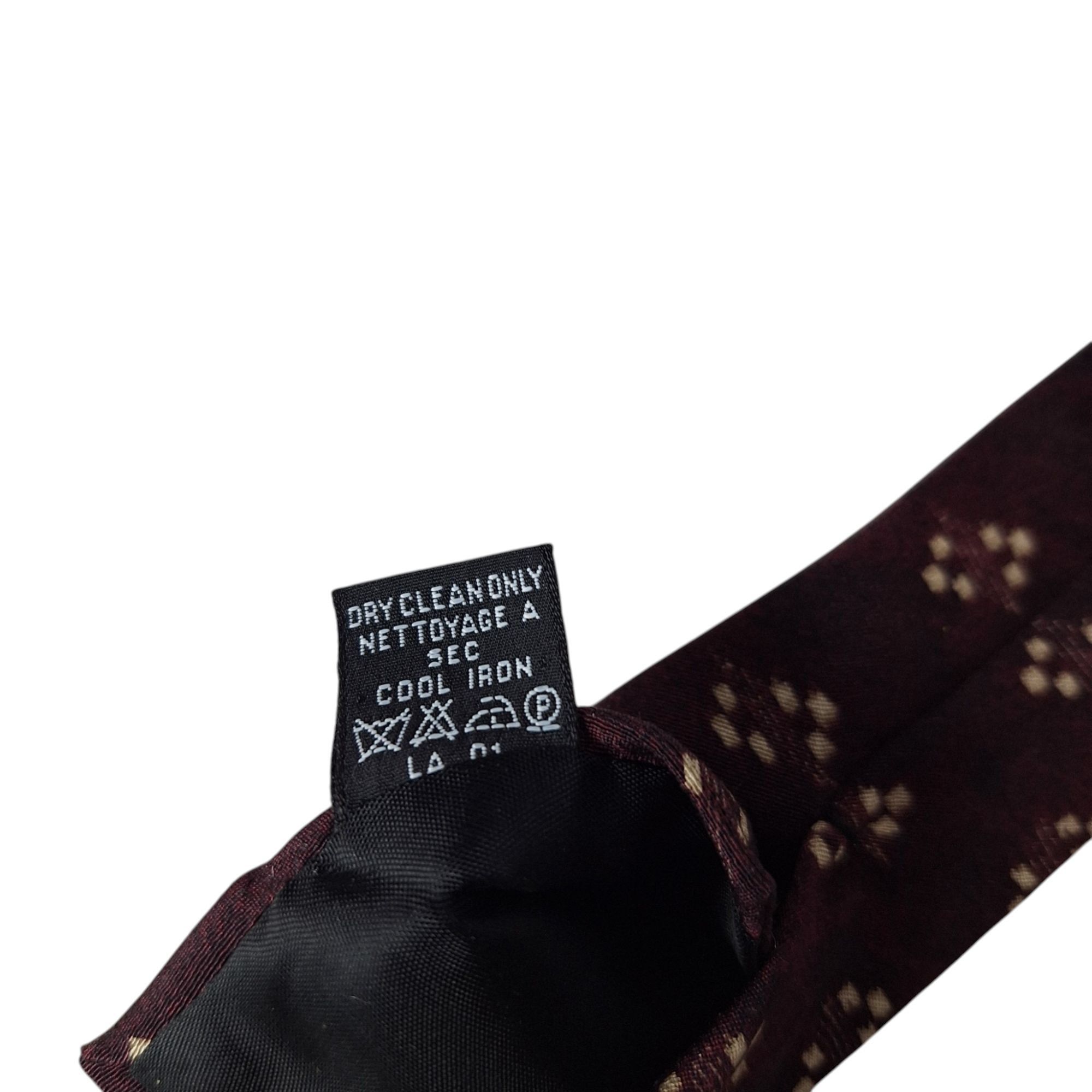 Hugo Boss Hugo Boss Silk Tie Burgundy Tan Diamond Geometric Pattern Ma Size ONE SIZE - 8 Thumbnail