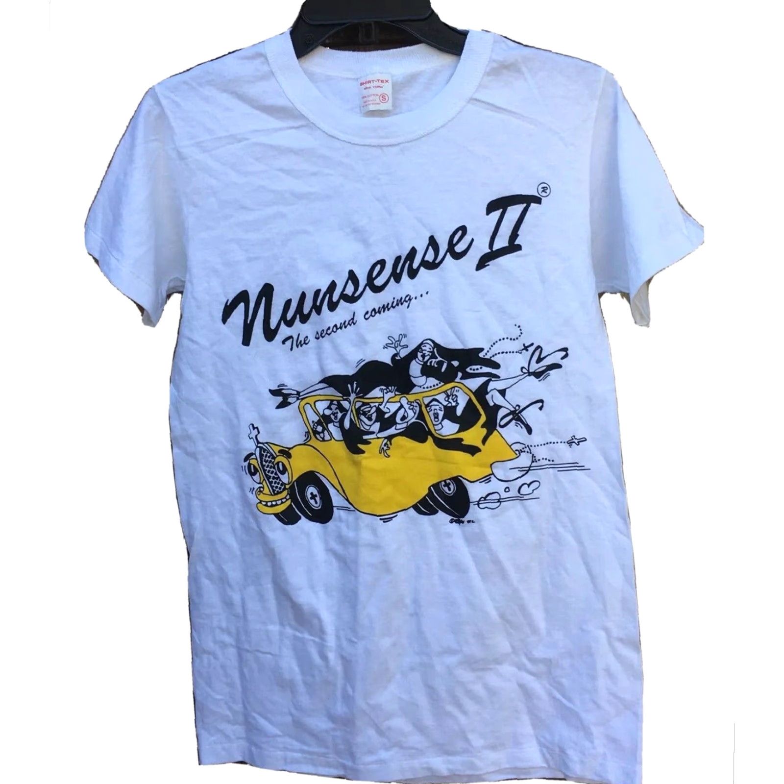 Vintage VINTAGE SHIRT-TEX T-Shirt S White Unisex Made In USA Nunsense II The Second Coming Graphic Tee 100% Cotton Short Sleeve Mens Womens Girls Boys Size US S / EU 44-46 / 1 - 2 Thumbnail