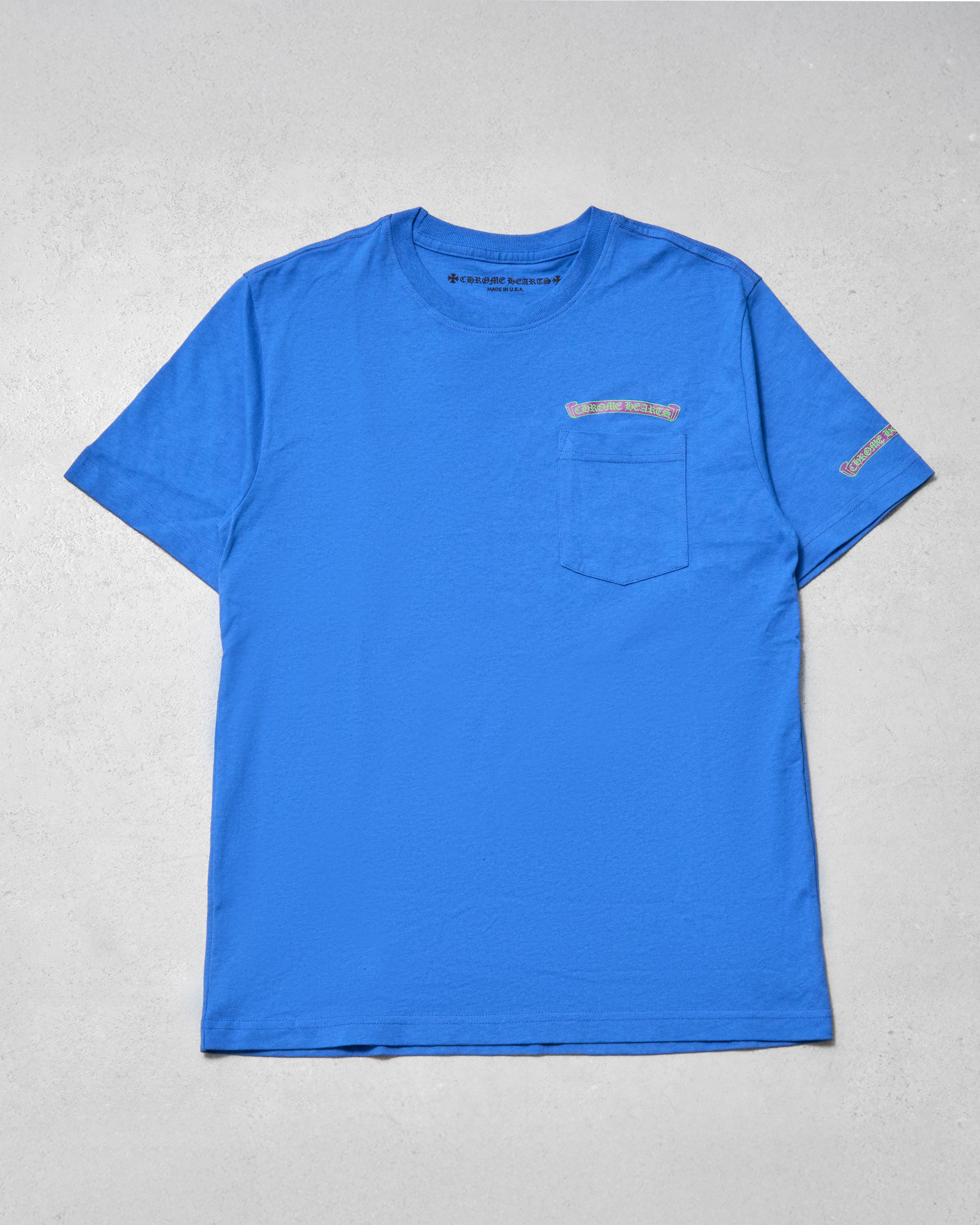 Chrome Hearts CHROME HEARTS Scroll Logo T Shirt BLUE Size US M / EU 48-50 / 2 - 2 Thumbnail