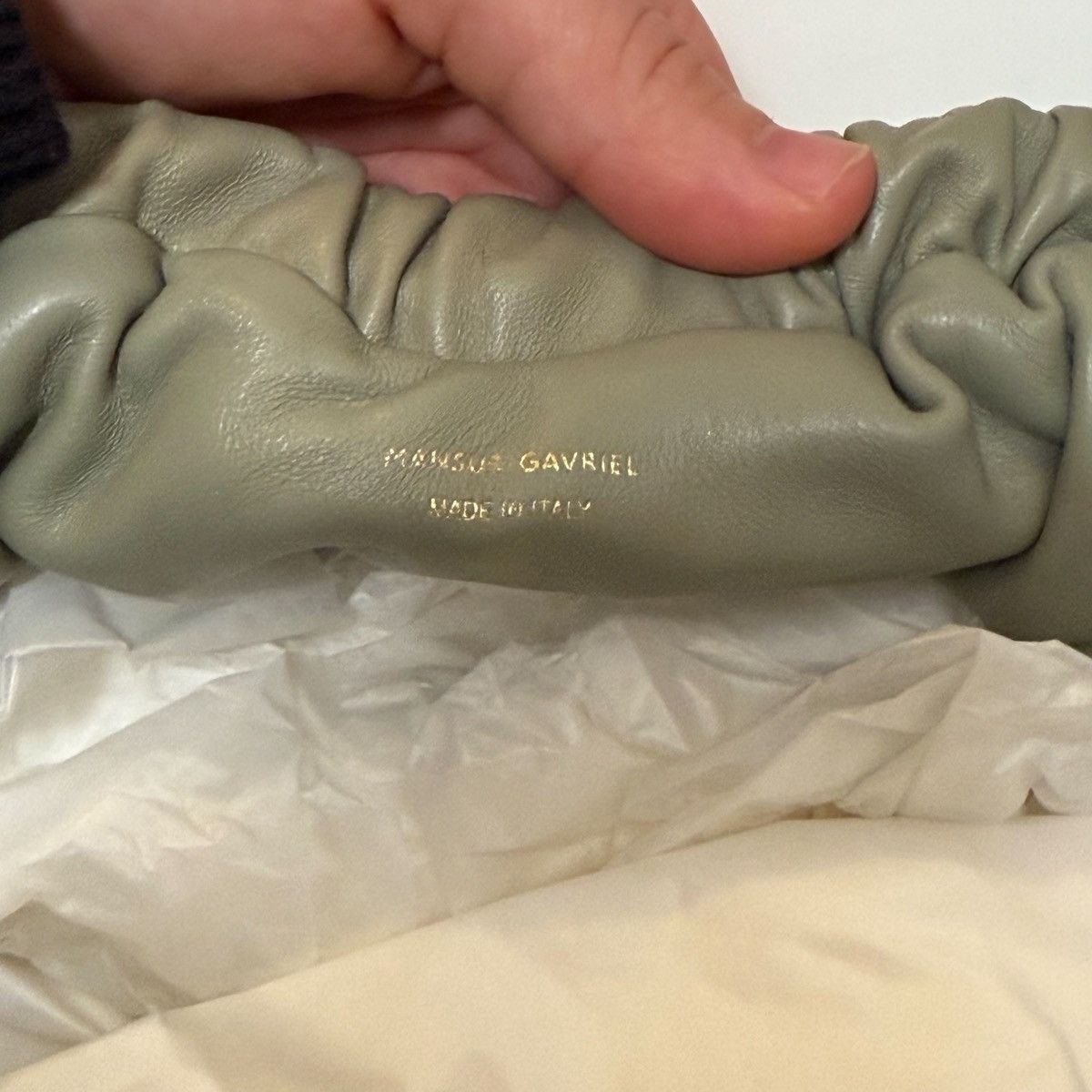 Mansur Gavriel NWT Mansur Gavriel Mini Cloud Clutch Sage Green Convertible Size ONE SIZE - 10 Thumbnail