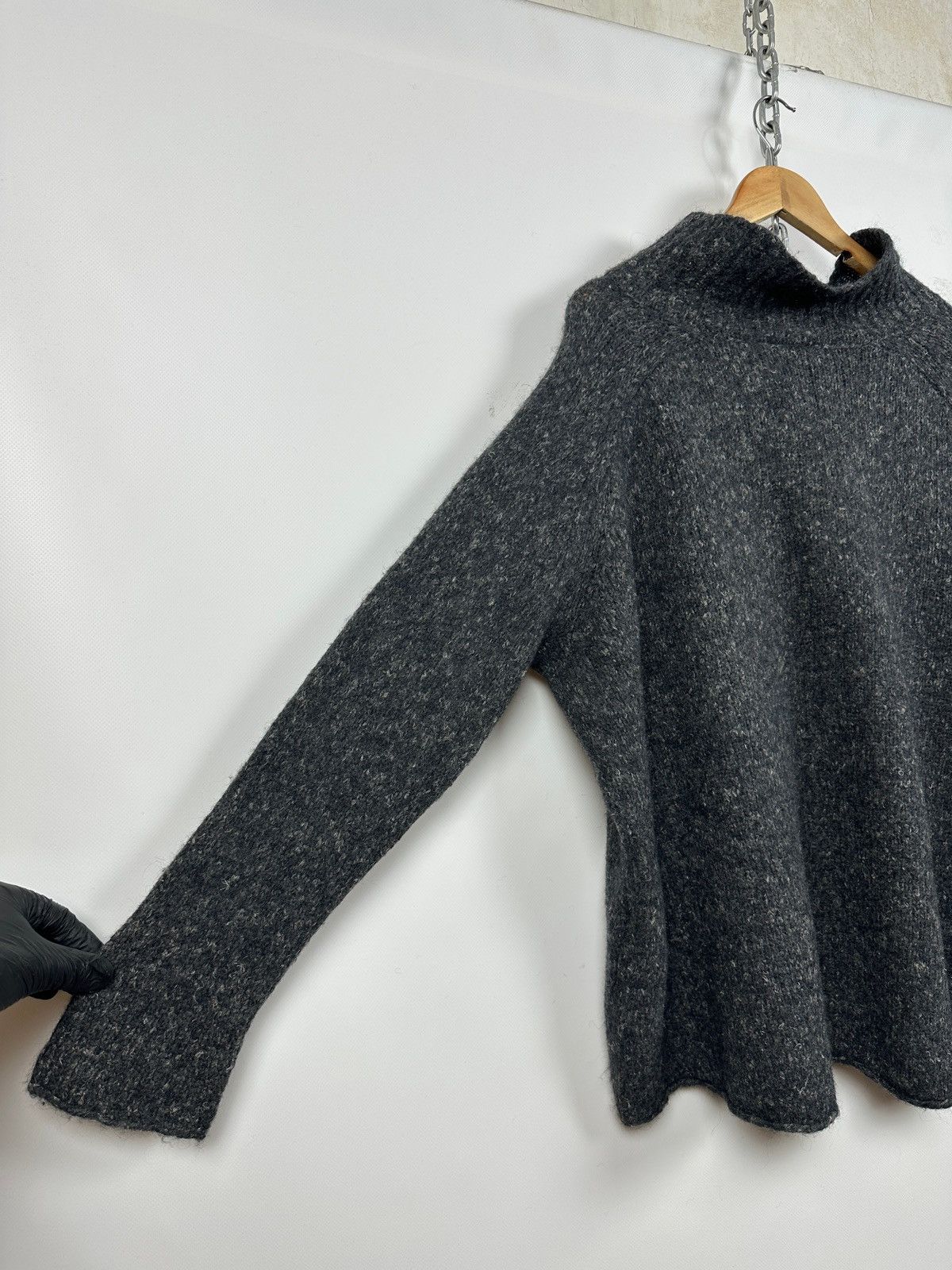 Rundholz Rundholz Wool/Alpaca/Linen Gray Oversized High Neck Sweater Size M / US 6-8 / IT 42-44 - 17 Thumbnail