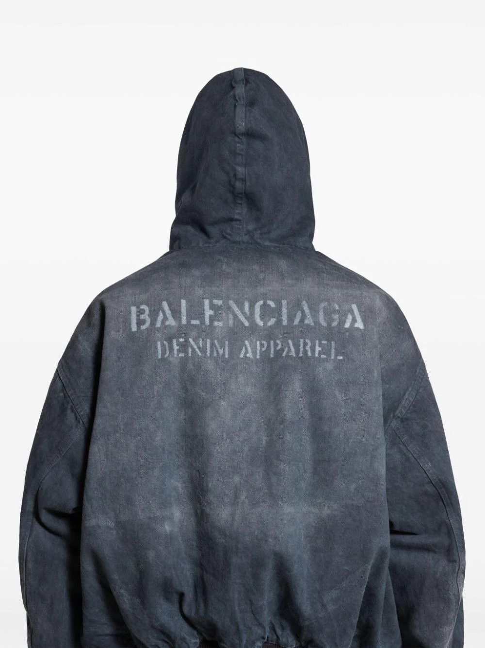 Balenciaga Hooded Denim Bomber XS Size US XS / EU 42 / 0 - 4 Thumbnail