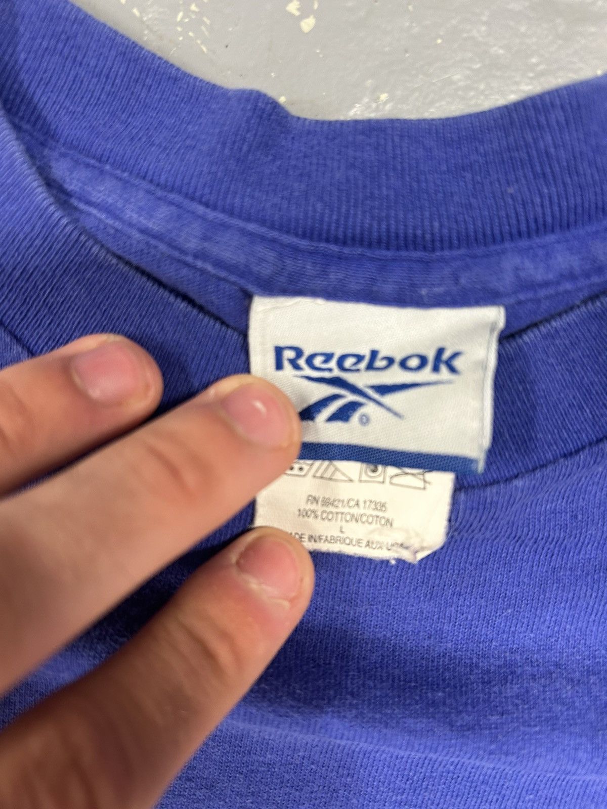 Reebok × Vintage Crazy Vintage Y2K Essential Reebok Small Logo Blue Tee Shirt Size US M / EU 48-50 / 2 - 3 Thumbnail