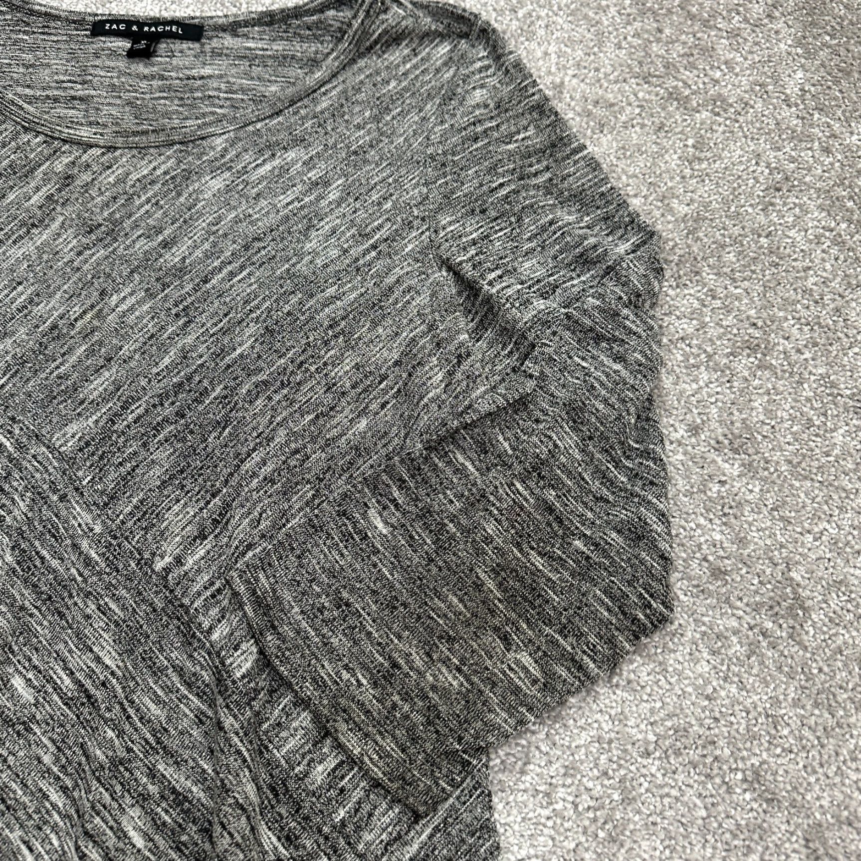 Vintage Zac & Rachel Sweater Pullover Womens XL Gray Round Neck Lightweight Stretch Knit Size XL / US 12-14 / IT 48-50 - 4 Thumbnail
