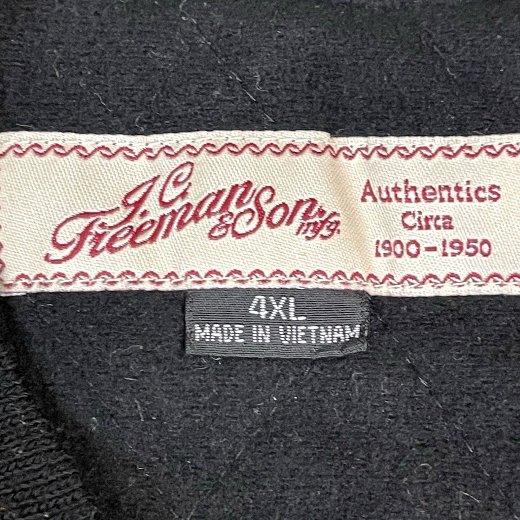 Vintage VINTAGE JC Freeman & Sons Jacket Mens 4XL Black Wool Varsity Jacket Baseball Logo Em broidered Button 80s 90s College Outdoor Mens Size US XXL / EU 58 / 5 - 3 Thumbnail