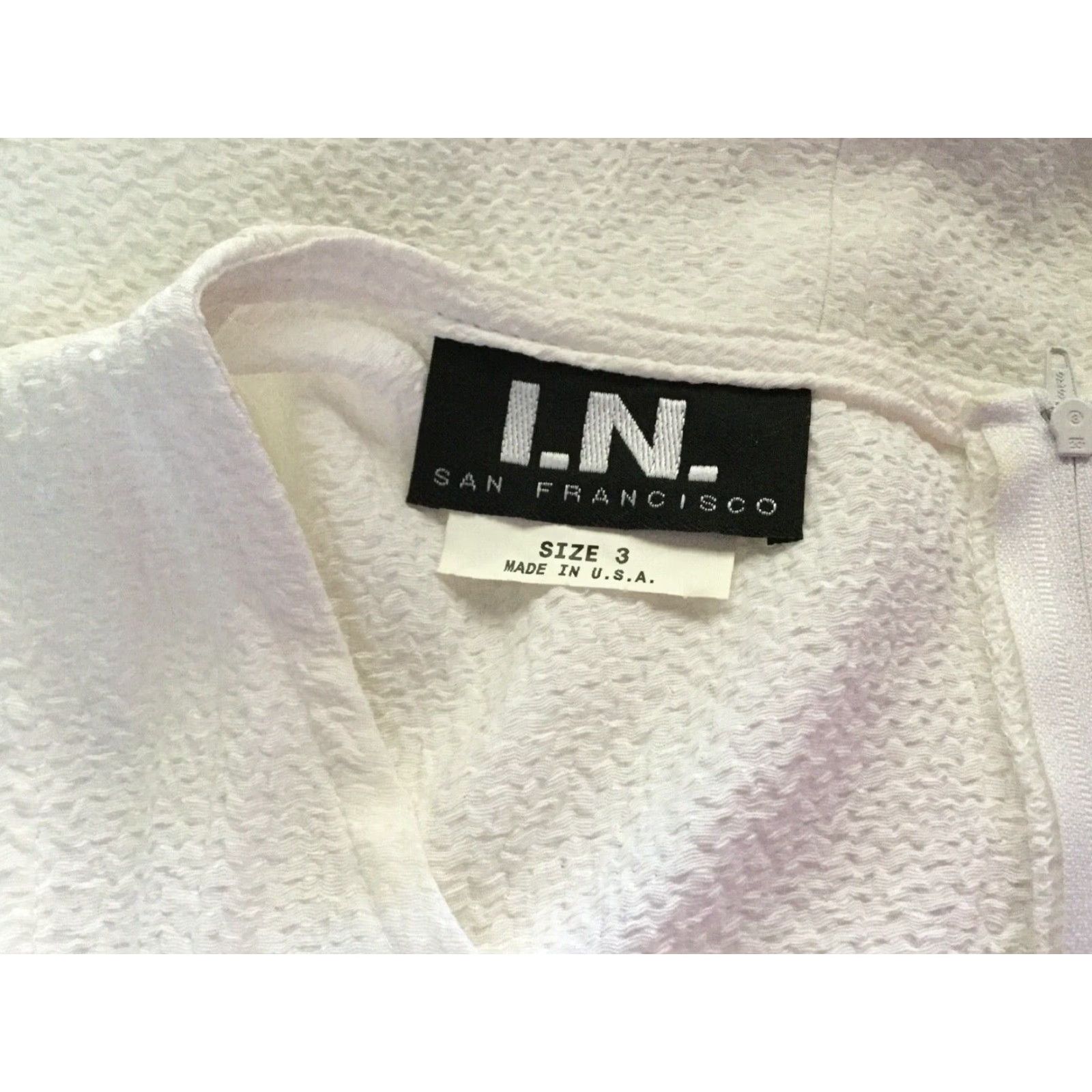 Vintage I.N. San Francisco White Dress & Jacket Juniors’ Size 3 MADE IN USA Size XS / US 0-2 / IT 36-38 - 7 Thumbnail