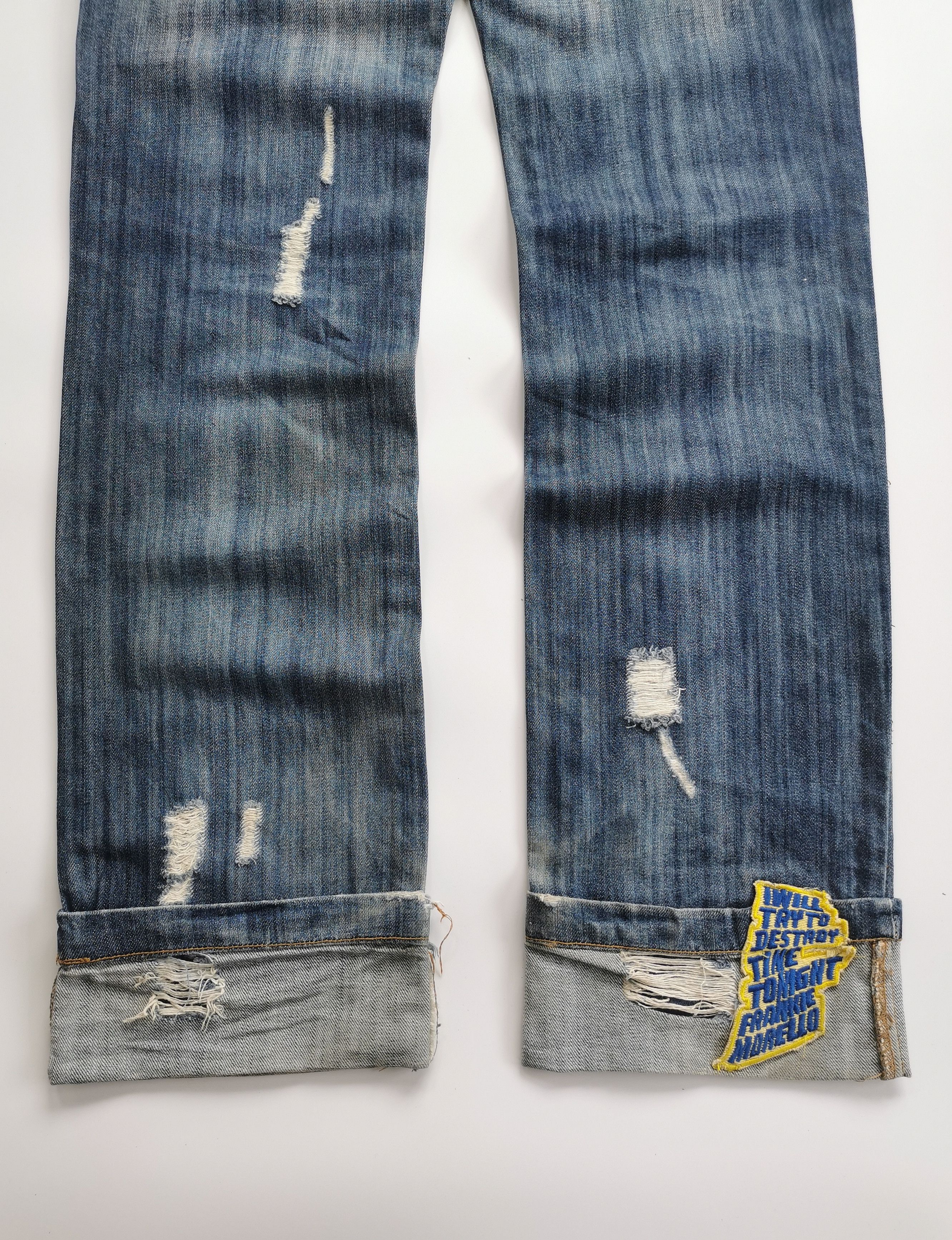 Frankie Morello Frankie Morello Y2K Gimmick Skull Damage Processing Jeans Size US 32 / EU 48 - 11 Thumbnail