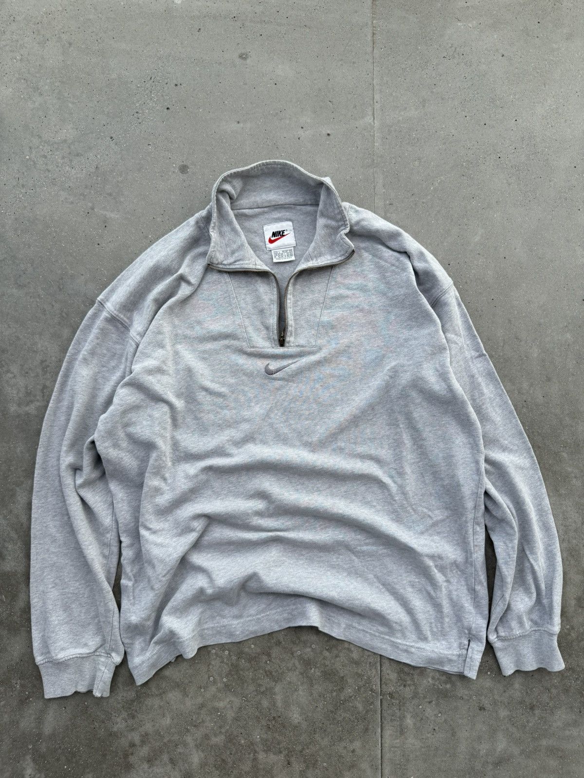 Nike × Vintage 90s Vintage Nike Y2k 3/4 Zip sweatshirt longsleeve Size US L / EU 52-54 / 3 - 1 Thumbnail