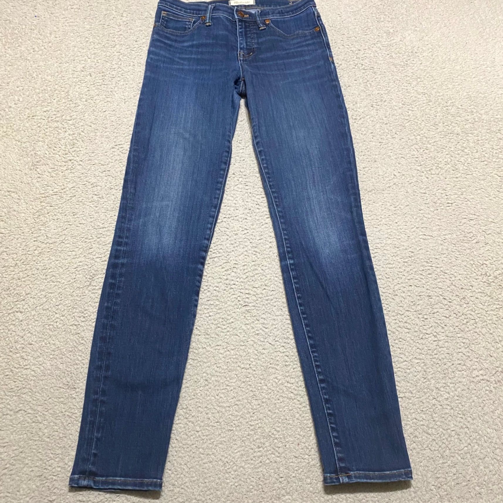 Madewell Madewell Jeans Blue Denim Dark Wash High Rise Skinny Tall 26 Womens 5-Pocket Stretch Pocket Solid Modern American Vintage: No Size 26" / US 2 / IT 38 - 2 Thumbnail