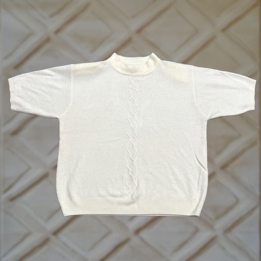 Vintage VINTAGE Norton McNaughton Padded Shoulders Sweater Womens L Cream Knit Size L / US 10 / IT 46 - 1 Thumbnail
