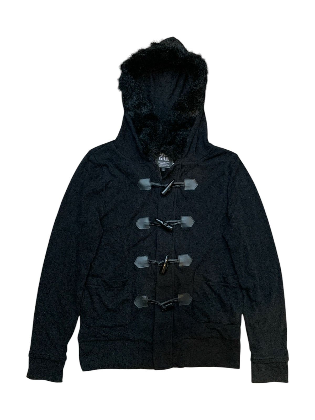 If Six Was Nine 2000s Joky Gal - Fur Hoodie Jacket Toggle Vkei Apocalypse Size US S / EU 44-46 / 1 - 1 Thumbnail