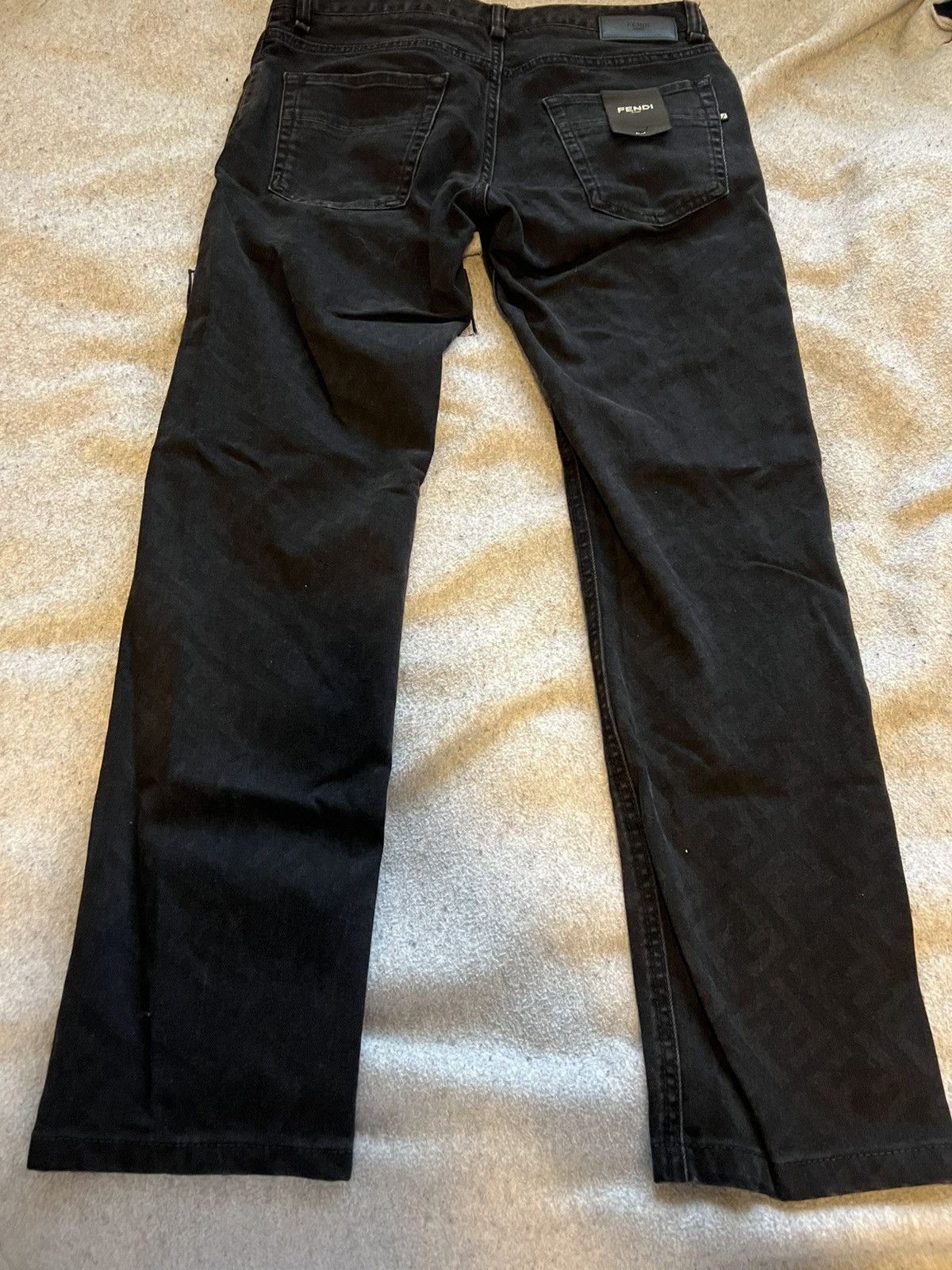 Fendi Fendi Black Logo Jeans Size US 31 - 5 Thumbnail
