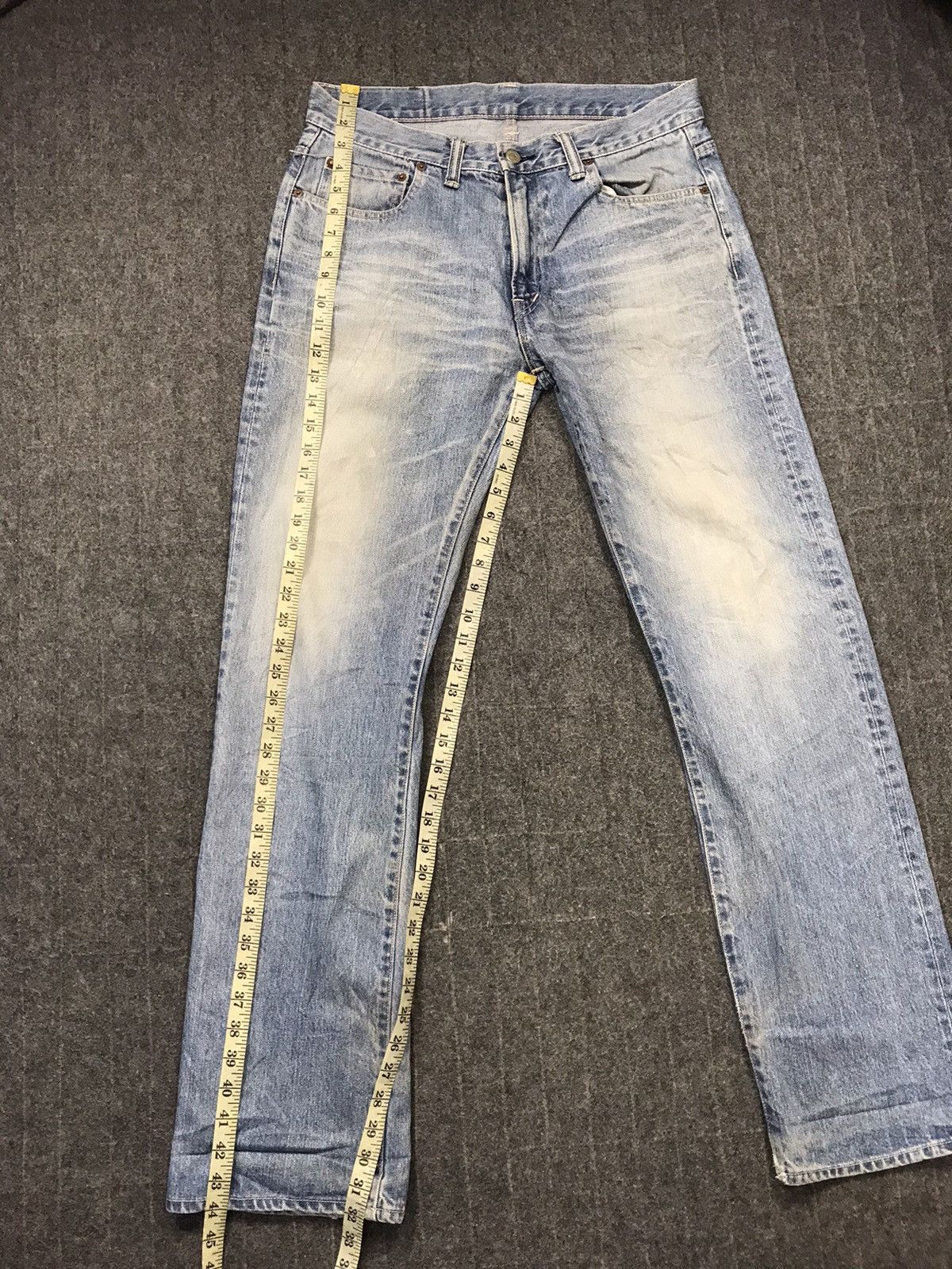 Blue Blue Japan Blue Blue Japanese Brand Beauty Faded Denim Straight Cut Size US 33 - 15 Thumbnail
