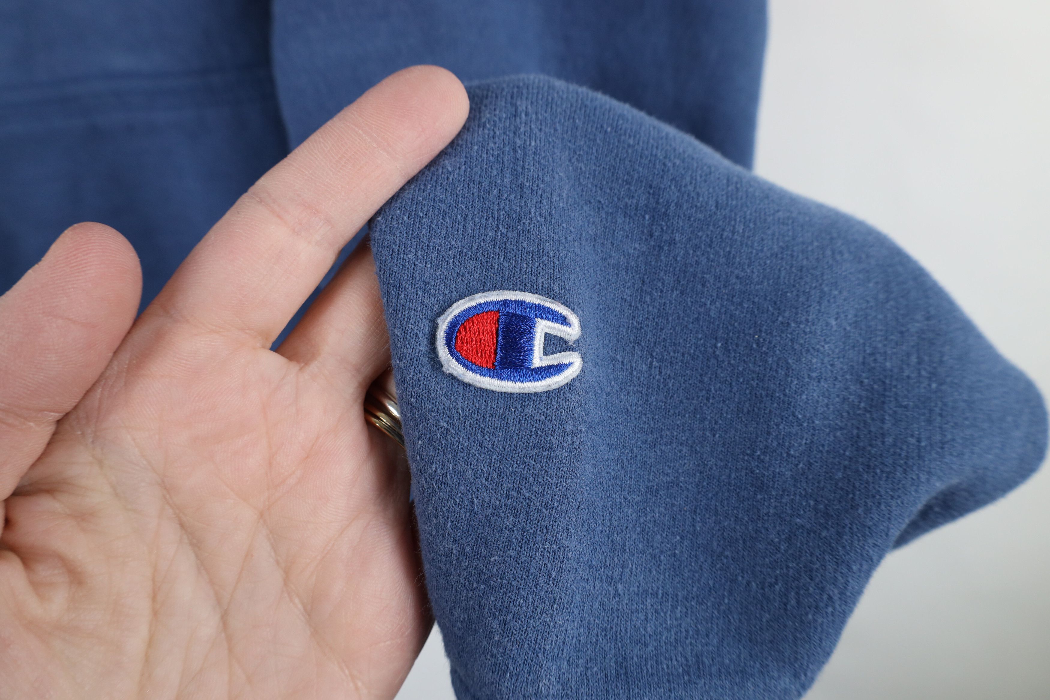 Champion × Vintage Vintage Champion Sun Faded Monochrome Hoodie Sweatshirt Blue Size US M / EU 48-50 / 2 - 4 Thumbnail