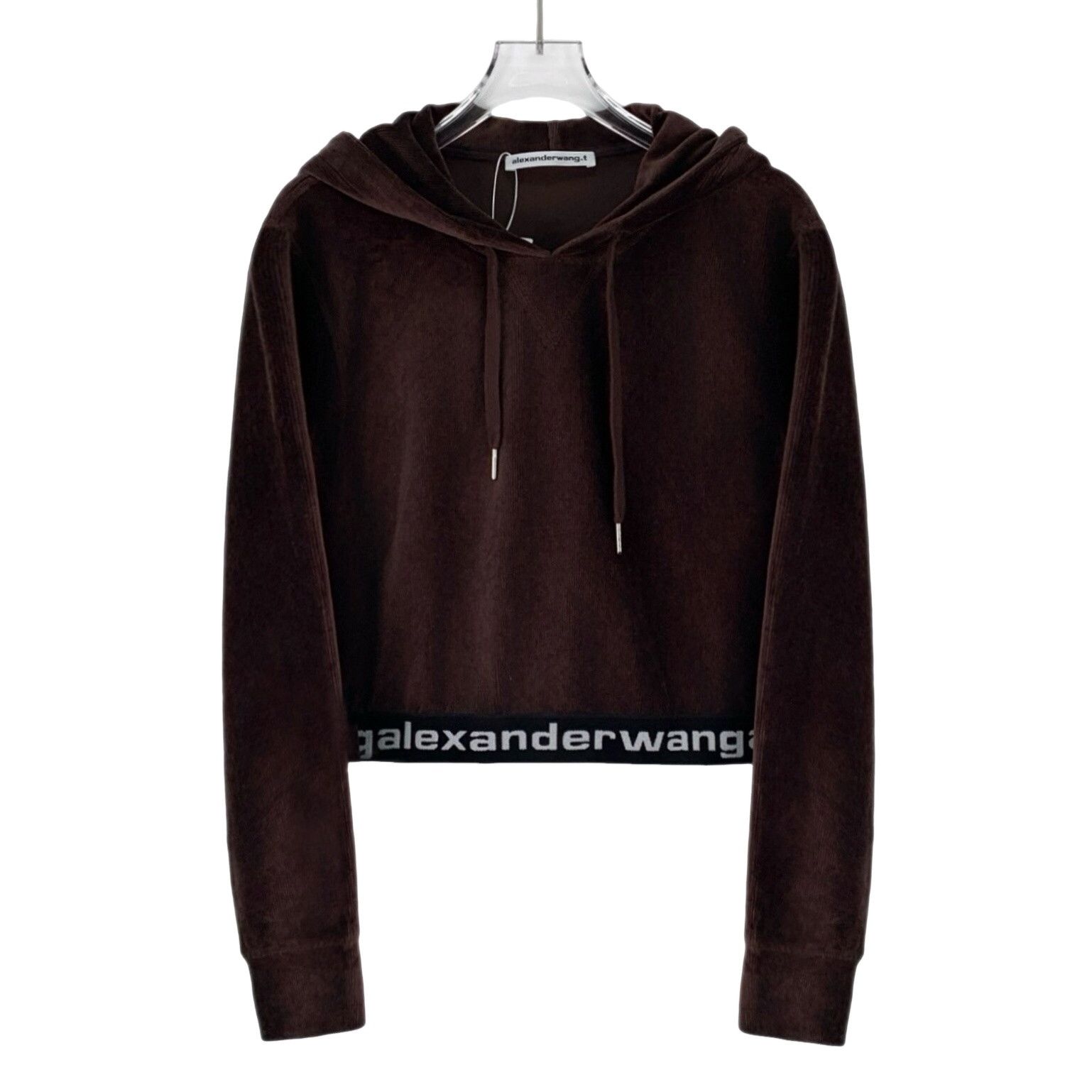 Alexander Wang Alexander Wang Brown Velour Logo Hoodie S Size S / US 4 / IT 40 - 1 Thumbnail