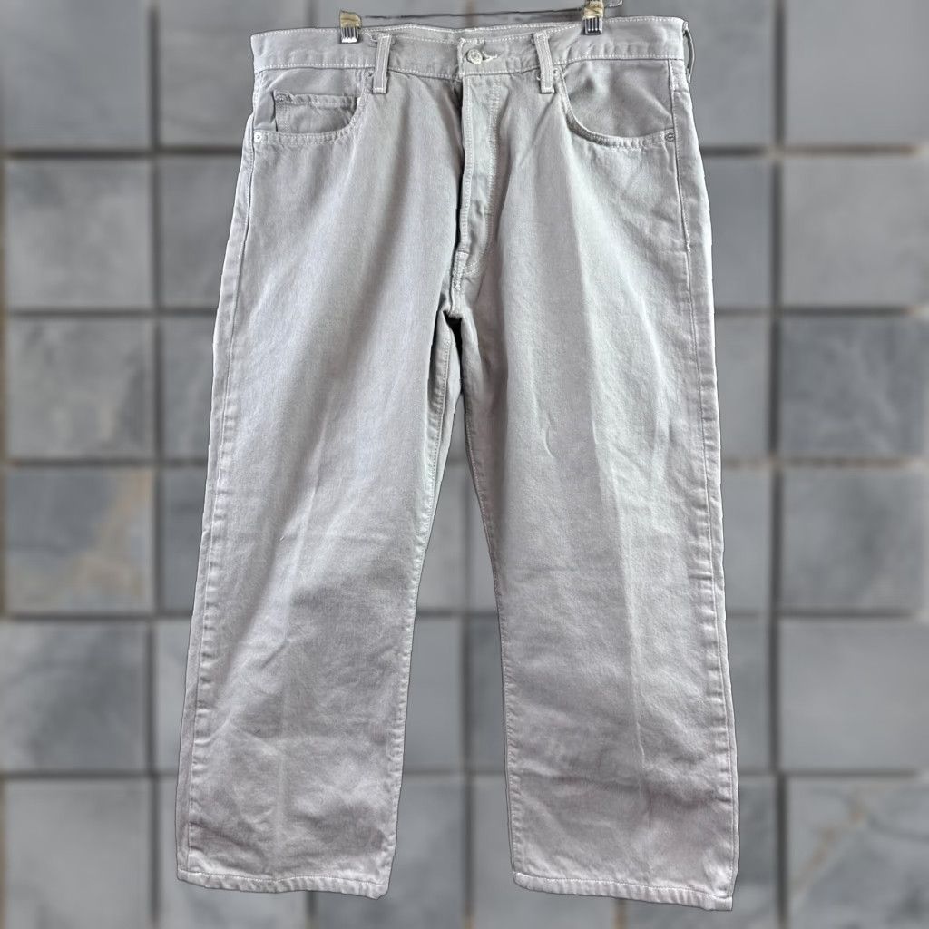 Levi's Levi's 501 Jeans Mens 36x26 Gray Button Fly Denim Pants Work Chore Vintage 90s (Tag36x30) Size US 36 / EU 52 - 1 Thumbnail