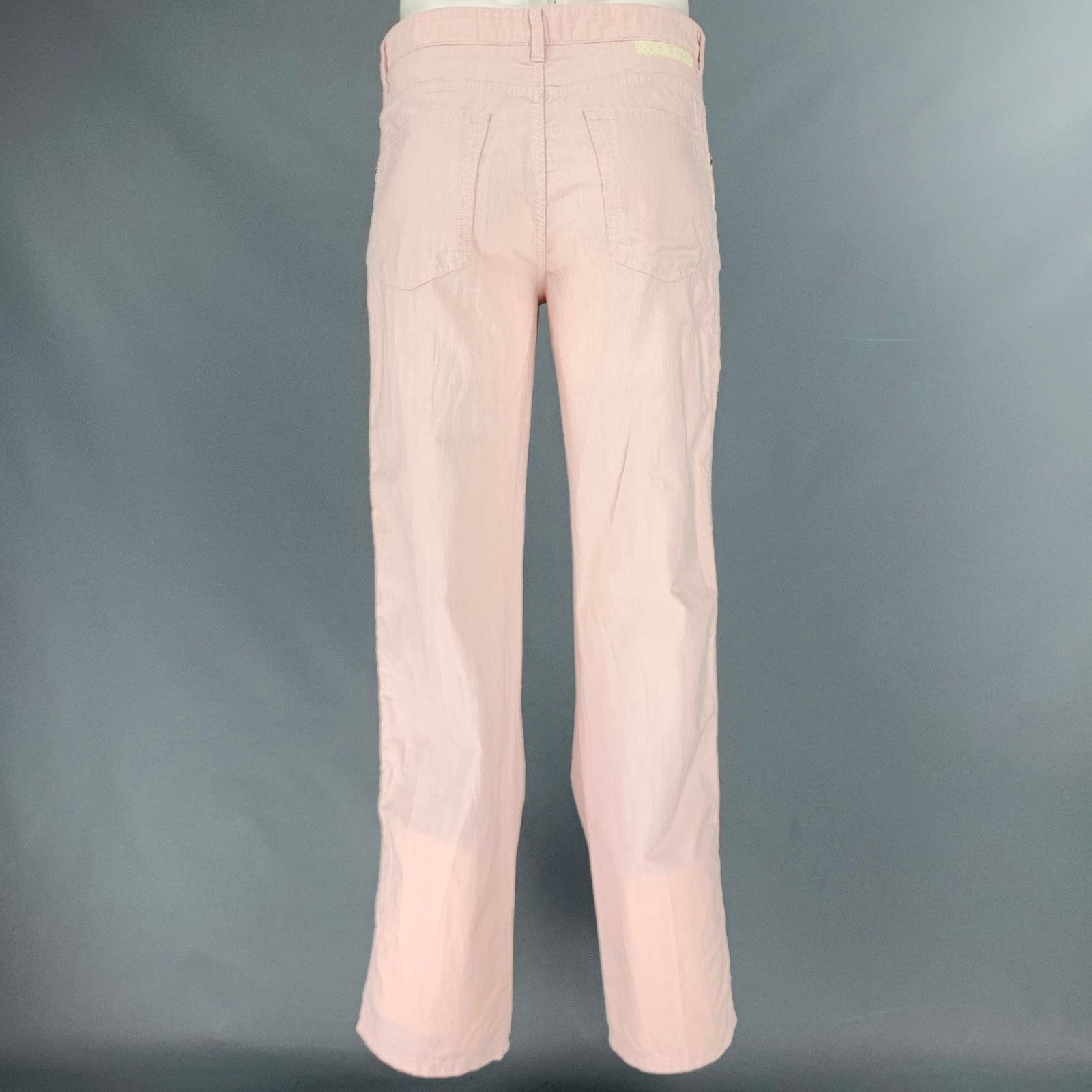 Pal Zileri Pink White Stripe Cotton 5 Pockets Casual Pants Size US 36 / EU 52 - 2 Thumbnail