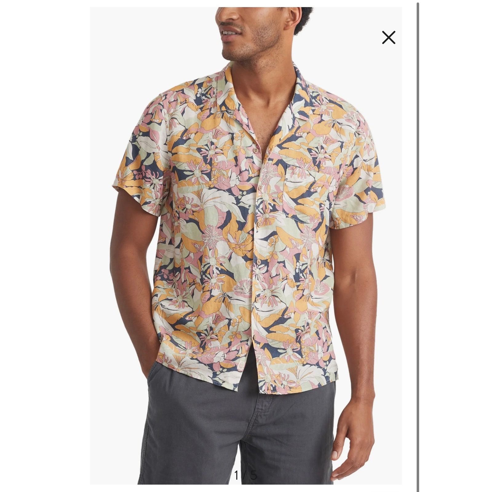 Marine Layer Marine Layer Floral Hawaiian Camp Shirt Mens XXL Tropical Size US XXL / EU 58 / 5 - 1 Thumbnail