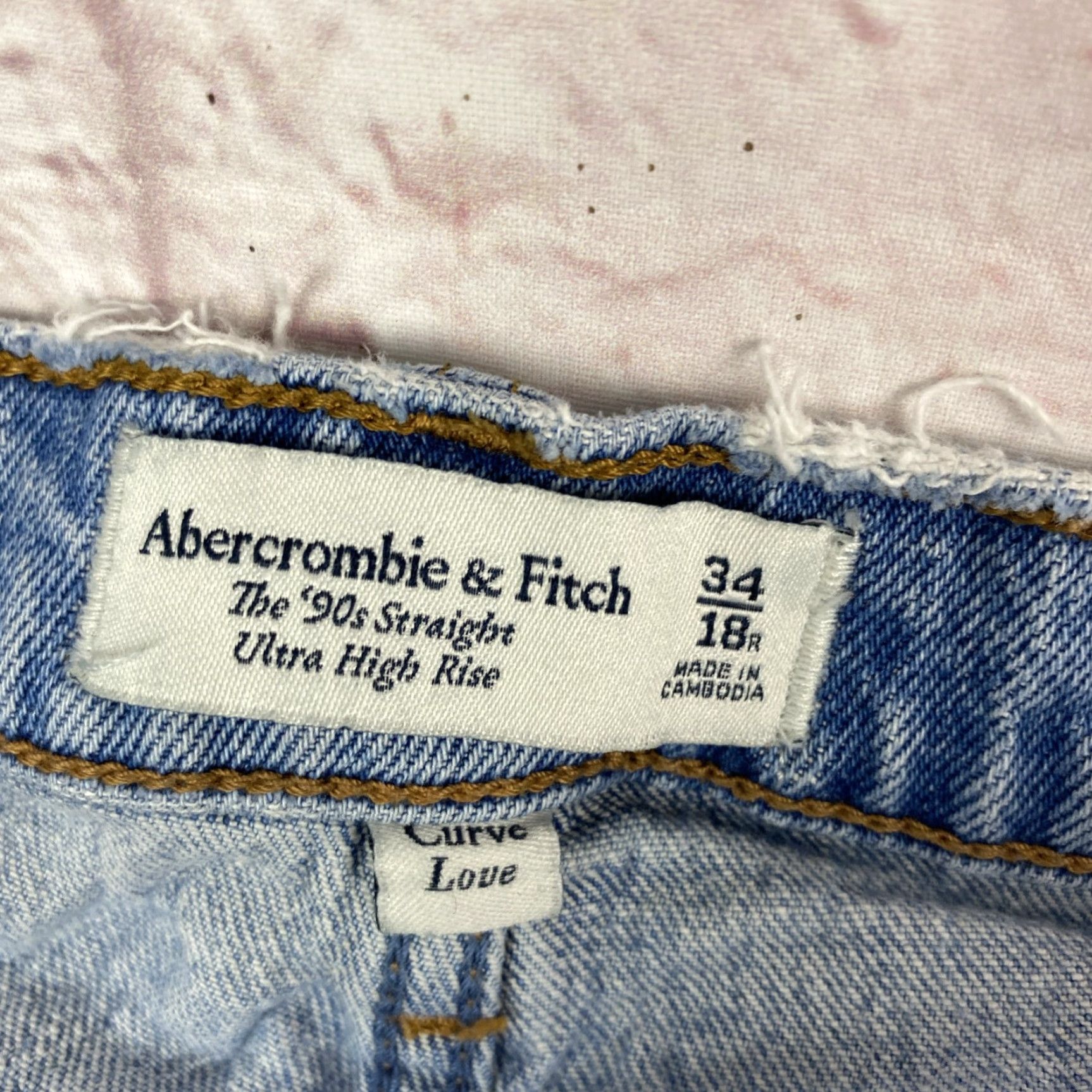 Abercrombie & Fitch VINTAGE Abercrombie & Fitch Jeans 90s Ultra High Rise Straight Womens 34/18R Blue Denim Cotton Blend 5-Pocket Mens Womens Size 24" / US 00 / IT 34 - 5 Thumbnail