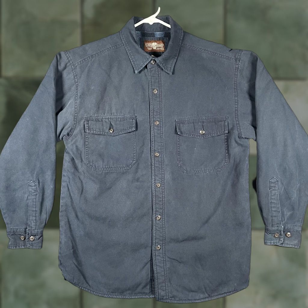 Levi's VINTAGE Levi's Shirt Jacket Mens M Navy Blue Fleece Lined Plaid Body Quilted Sleeves Size US M / EU 48-50 / 2 - 1 Thumbnail