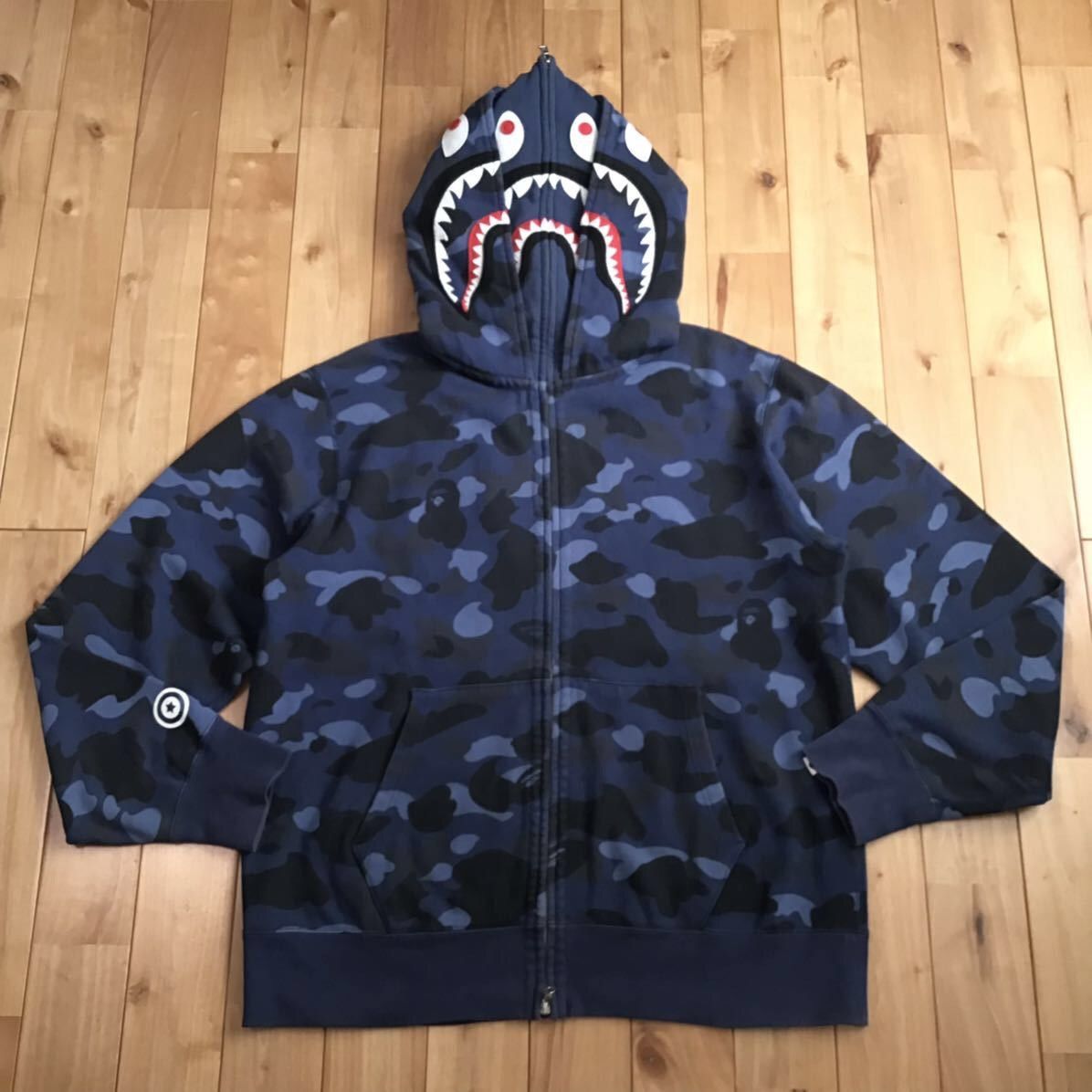 Bape BAPE Double shark full zip hoodie Blue camo a bathing ape Size US XL / EU 56 / 4 - 1 Thumbnail