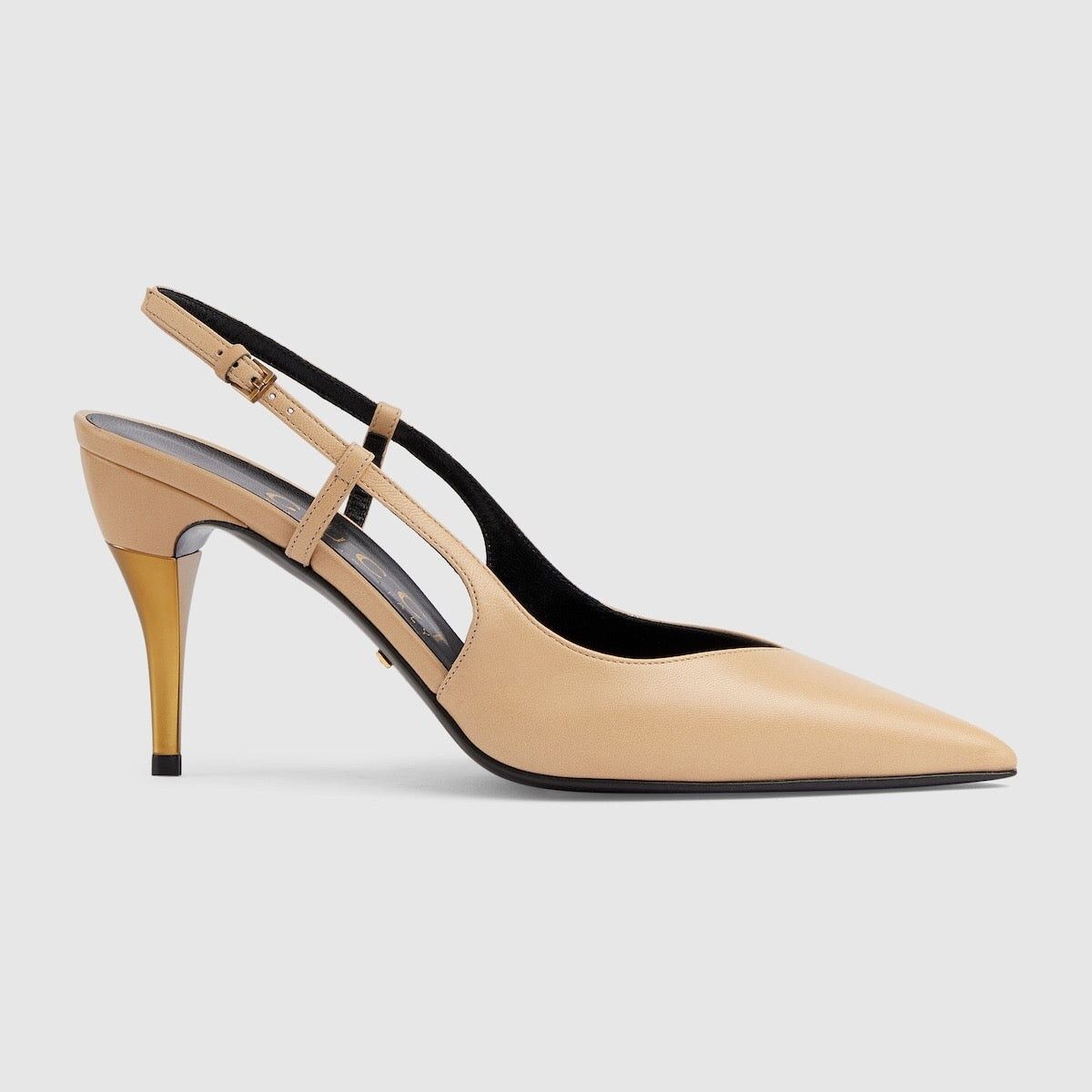 Gucci o1s1wg110225 Women's Slingback Heeled Pumps in Beige Size US 10 / IT 40 - 1 Thumbnail