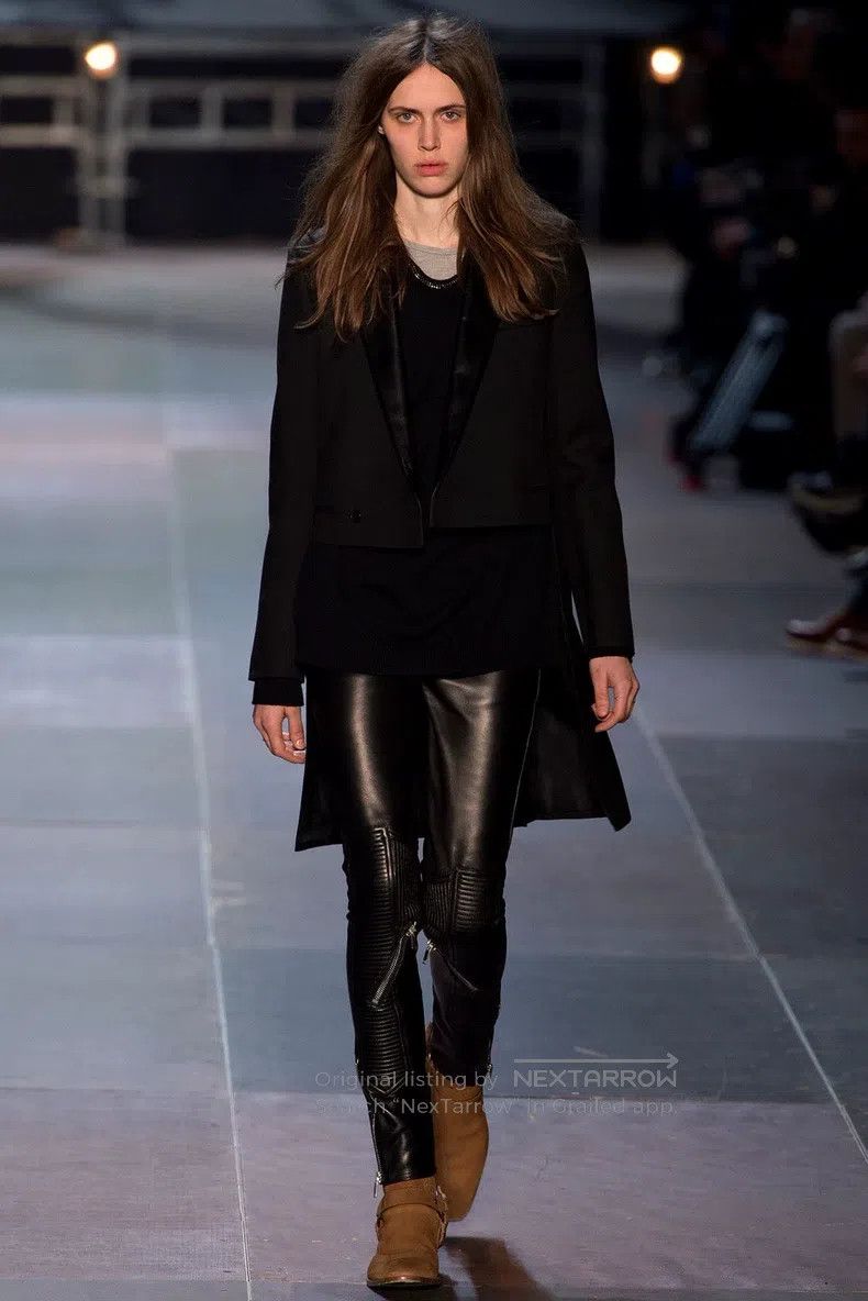 Saint Laurent Paris Saint Laurent Paris Leather Collar Morning Suit Size US S / EU 44-46 / 1 - 6 Thumbnail