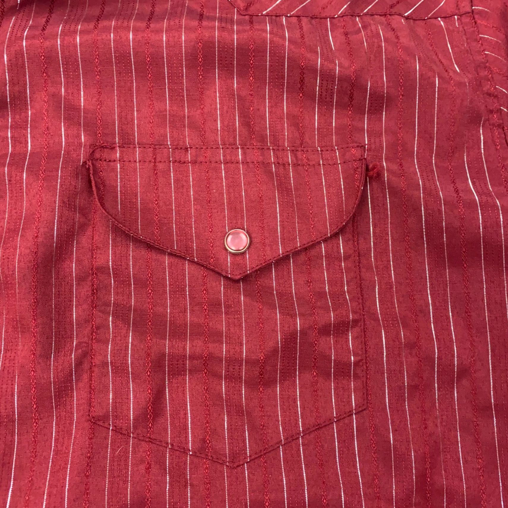 Vintage VINTAGE Gibson Trading Co Shirt XLT Red Pin Stripe Pearl Snap Western Rockabilly Men Size US XL / EU 56 / 4 - 3 Thumbnail