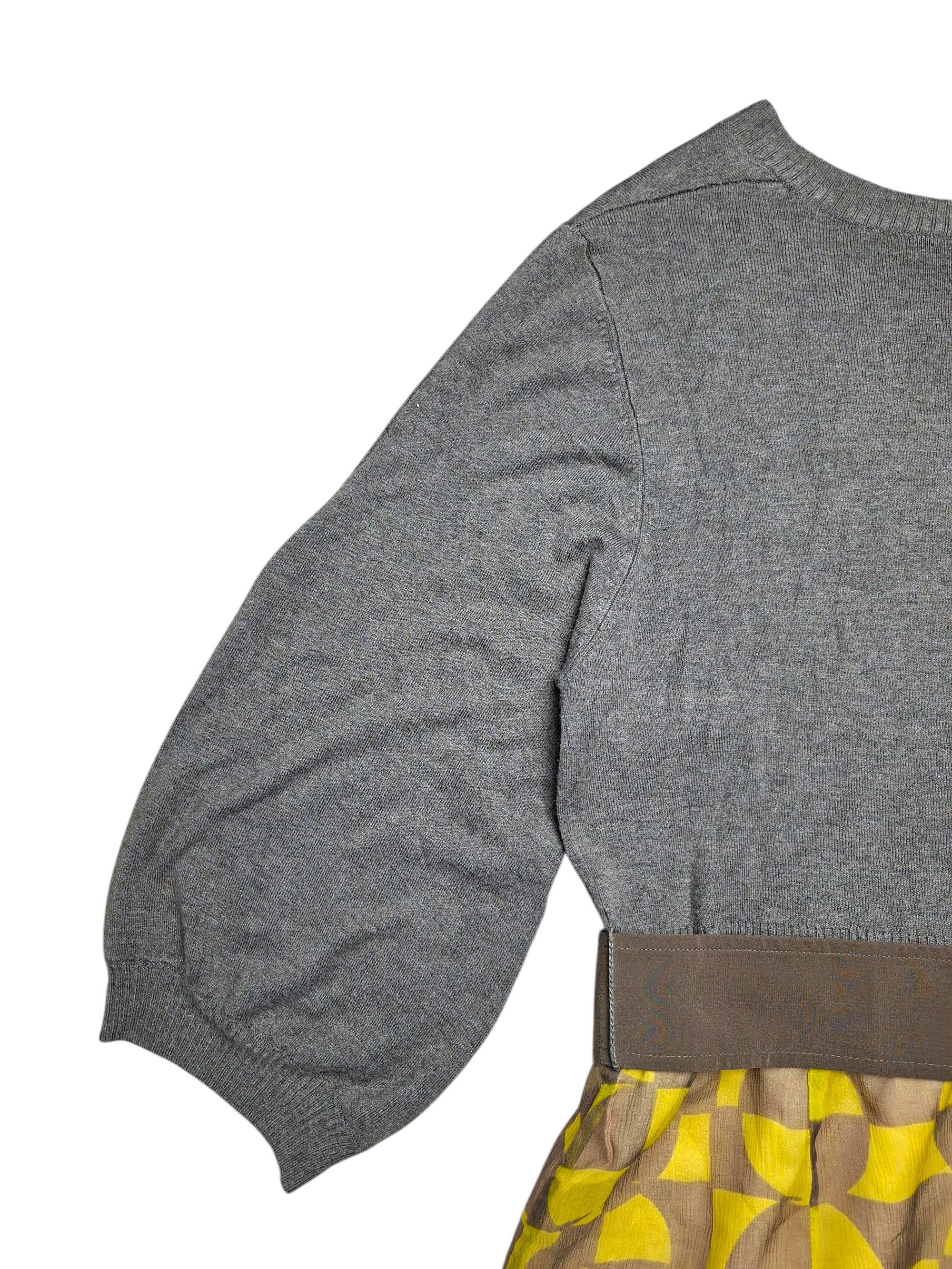 Essentiel Antwerp Essentiel Antwerp Silk Dress 40 M Grey Knit Mixed Media Size M / US 6-8 / IT 42-44 - 8 Thumbnail