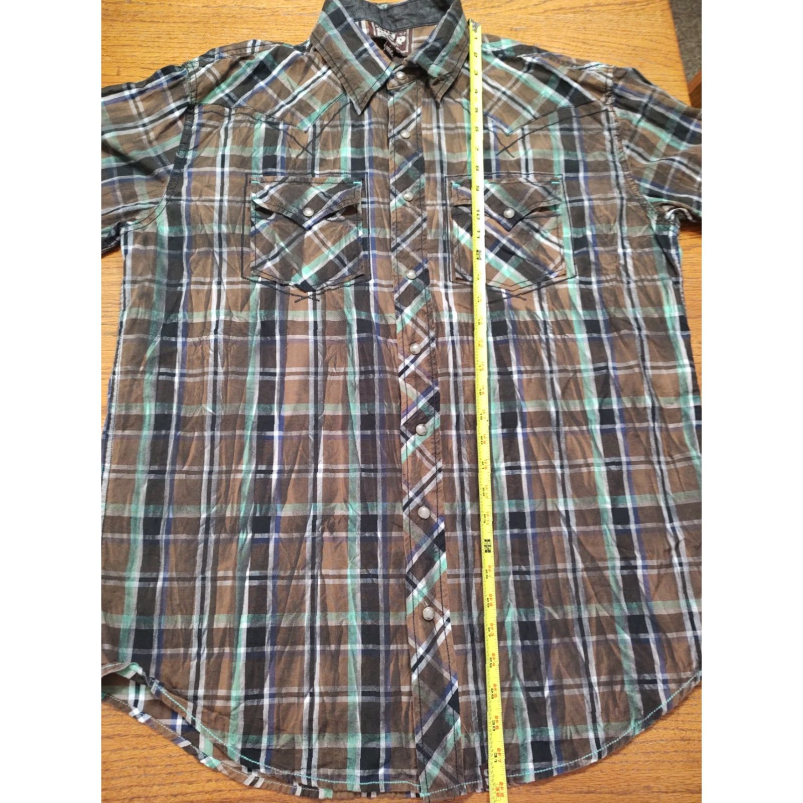 Vintage VINTAGE Cowboy Up Western Brown Plaid Pearl Snap Shirt Mens Large Casual Western Size US L / EU 52-54 / 3 - 6 Thumbnail