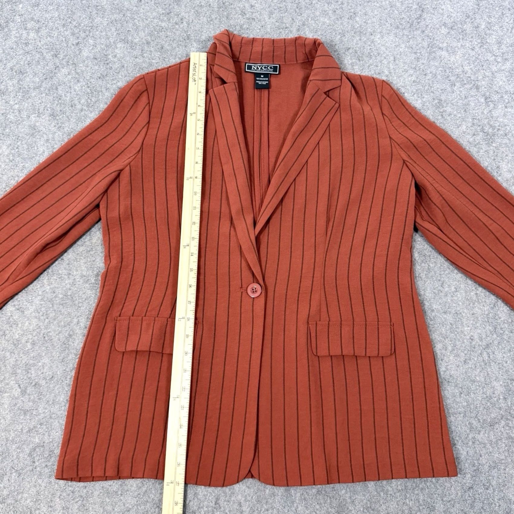 Vintage NYCC Striped Blazer Shirt Women Medium Orange Vintage No Size M / US 6-8 / IT 42-44 - 6 Thumbnail