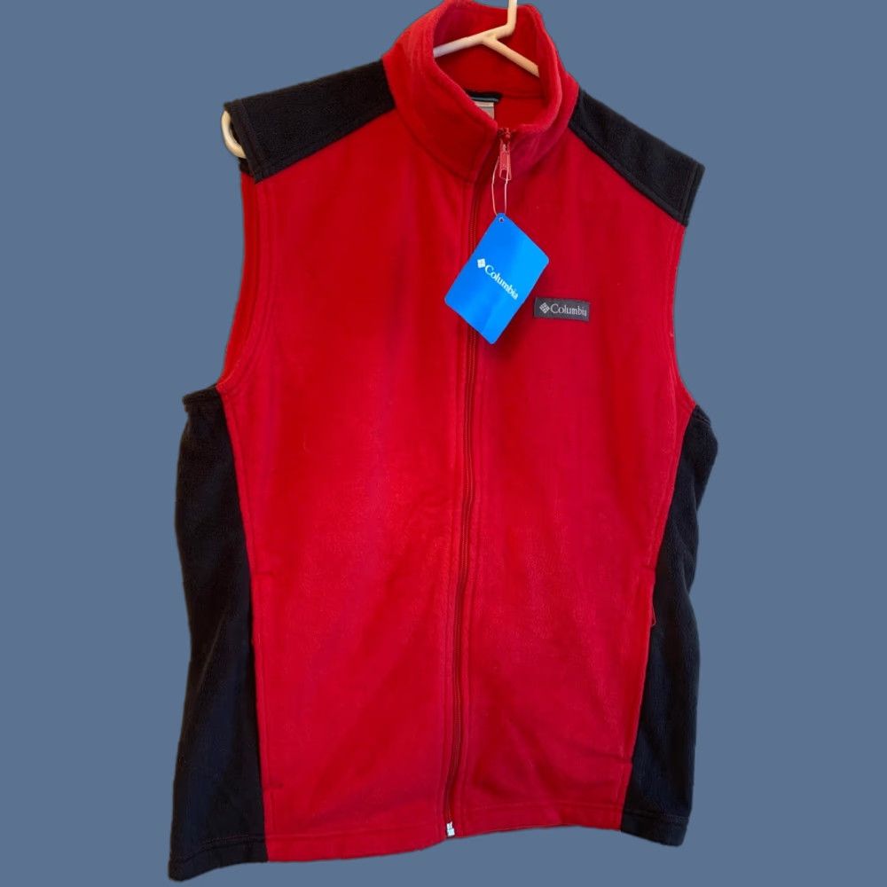 Vintage Columbia Men's Small Red Gray Fleece Zip Up Vest New NWT Outerwear Size US S / EU 44-46 / 1 - 1 Thumbnail