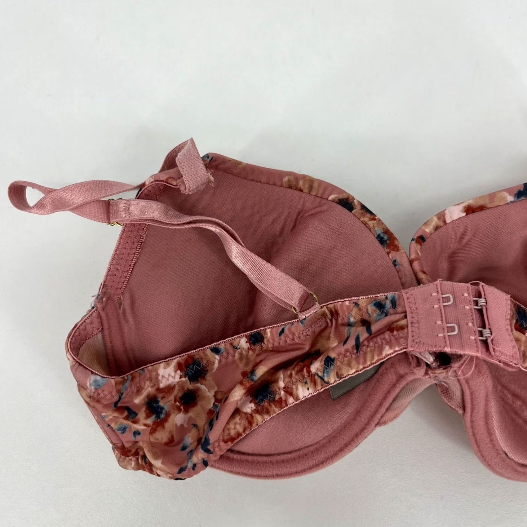 Pinko Daisy Fuentes Bra Women's 36C Pink Floral Print Underwired Push Up Shirt Adult Womens 36C Pink Floral Daisy Fuentes Bra Size ONE SIZE - 6 Thumbnail