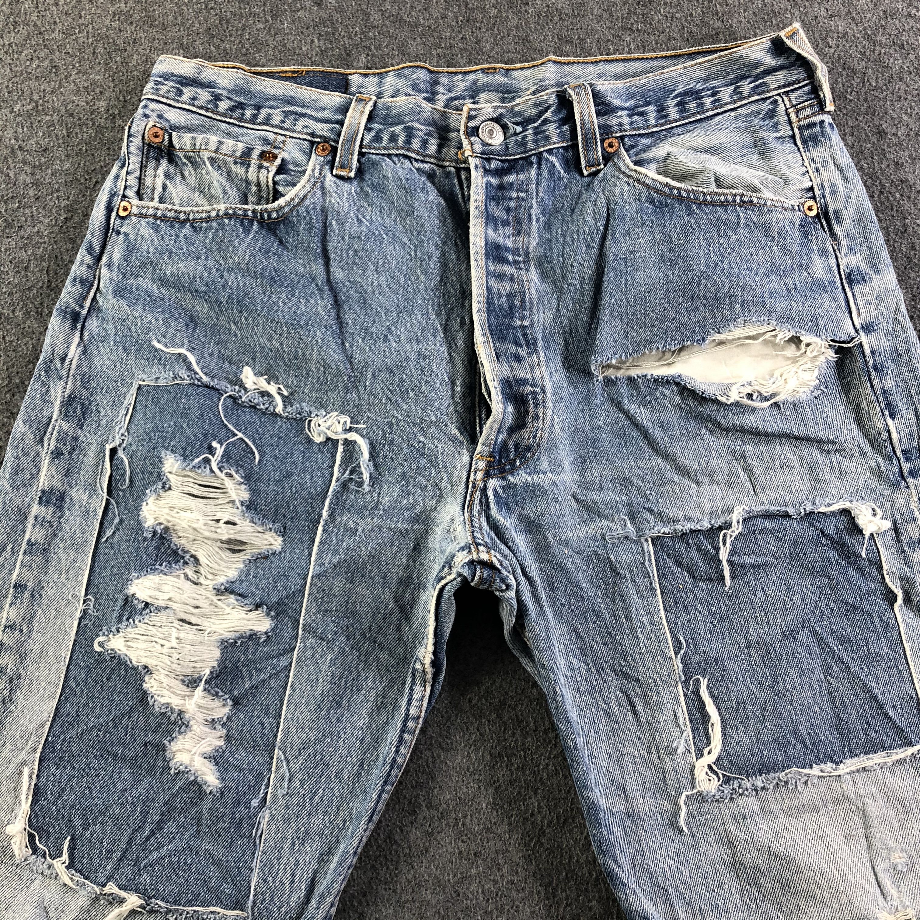 Levi's 90s Vintage Blue Wash Levis 501 Jeans-J3808 Size US 34 / EU 50 - 3 Thumbnail