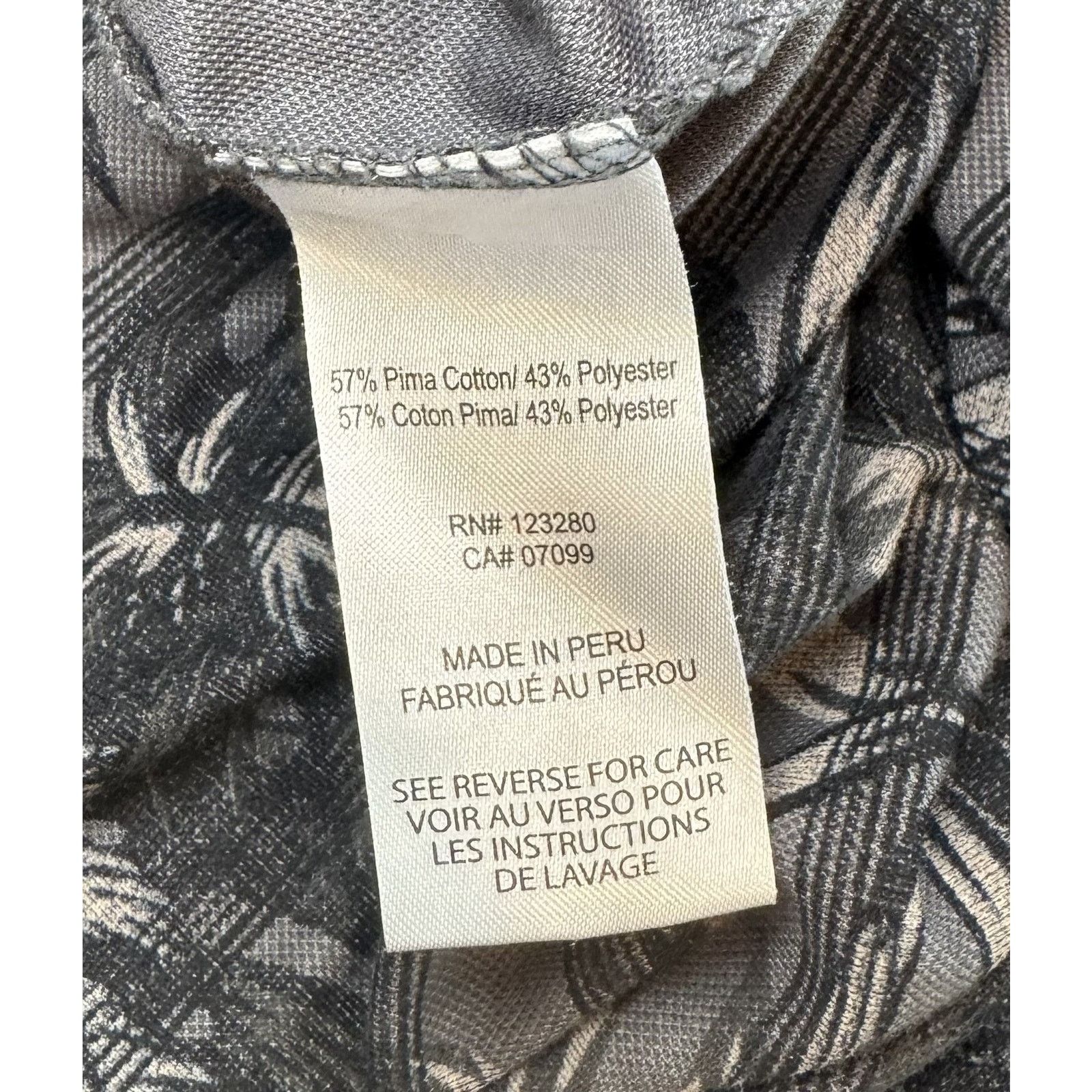 TravisMathew Travis Mathew Polo Large Gray Black Leaf Print Peru Golf Size US L / EU 52-54 / 3 - 6 Thumbnail