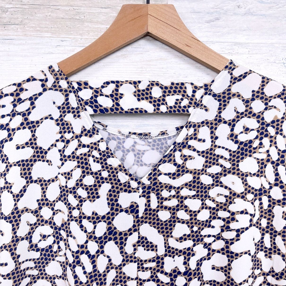 Other Clara Sun Woo Leopard Print Dolman Blouse Beige Blue Work S Size S / US 4 / IT 40 - 5 Thumbnail