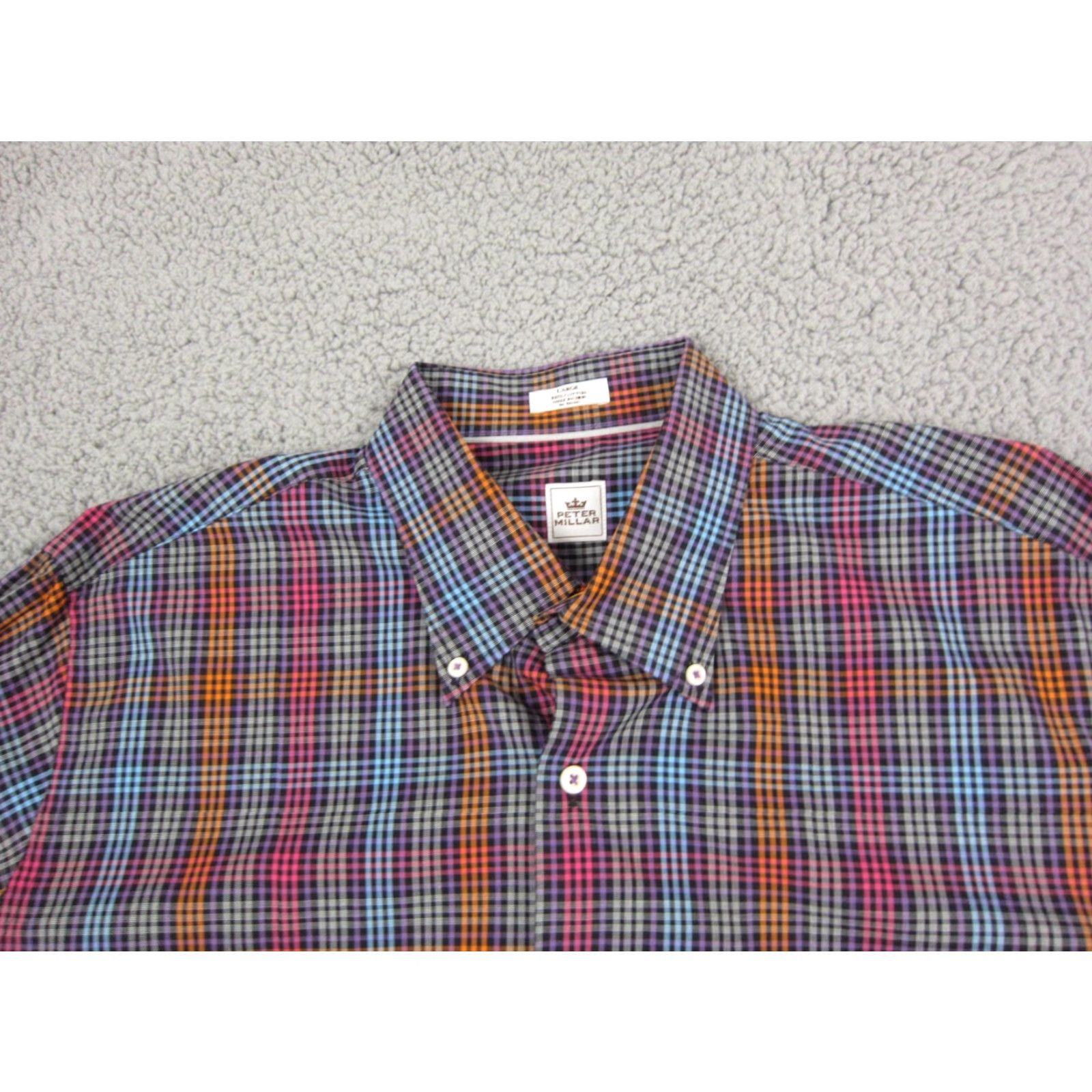 Peter Millar Peter Millar Shirt Adult Large Pink Purple Blue Cotton Colorful Mens Button Up Size US L / EU 52-54 / 3 - 2 Thumbnail
