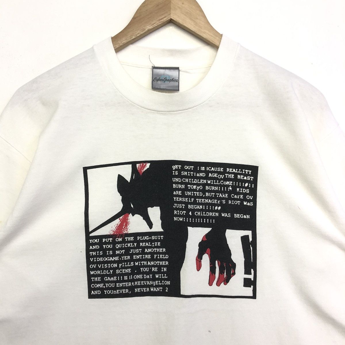 Anime × Vintage Vintage EVANGELION Cyber Graphic Tag Anime Tshirt Size US L / EU 52-54 / 3 - 2 Thumbnail