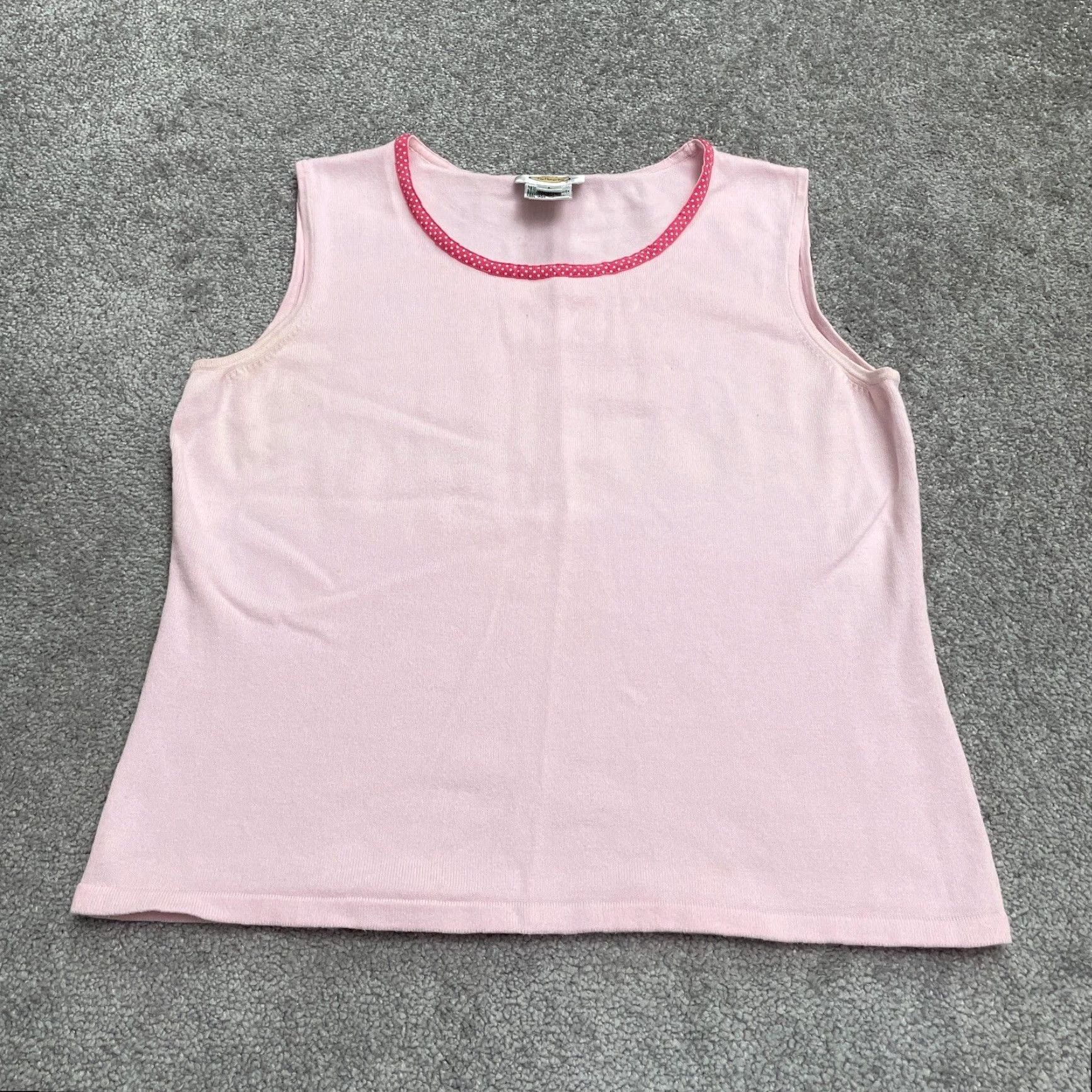 Talbots Talbots Tank Top Womens L Pink Round Neck Sleeveless Casual Knitted Basic Shirt Size L / US 10 / IT 46 - 2 Thumbnail