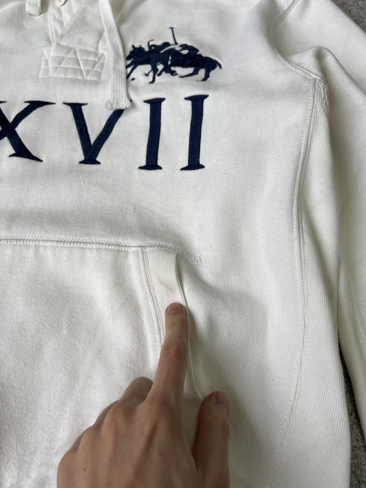 Polo Ralph Lauren × Vintage Vintage Polo Ralph Lauren PRL White Women’s Hoodie 3LXVII Size L / US 10 / IT 46 - 5 Thumbnail