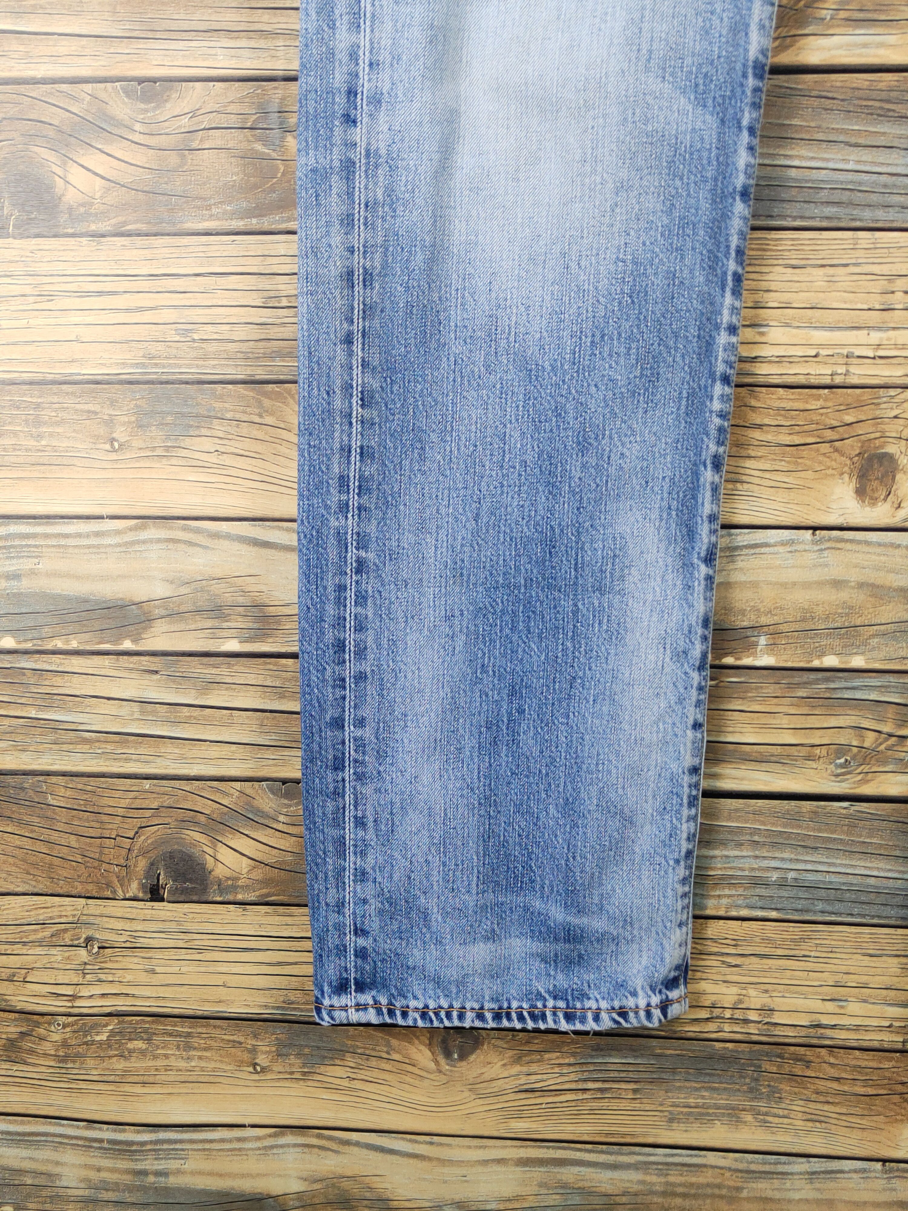 Japanese Brand Uniqlo japan faded Blue Distressed Ripped denim Jeans #W1498 Size US 35 - 4 Thumbnail