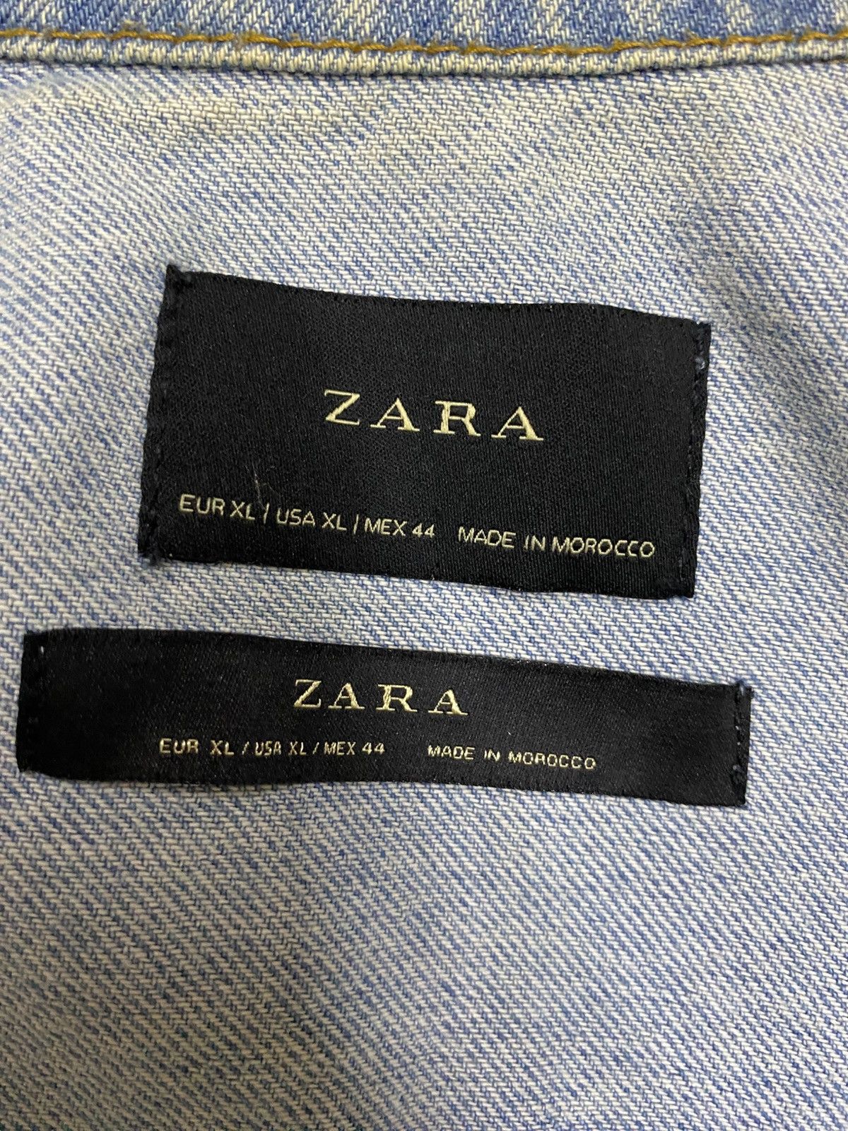 Zara Distressed Style Zara Man Blue Faded Denim Jacket Size US XL / EU 56 / 4 - 16 Thumbnail