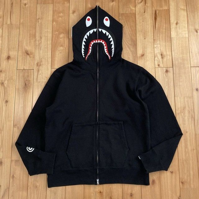 Bape BAPE WGM Shark full zip hoodie Black a bathing ape Size US M / EU 48-50 / 2 - 2 Thumbnail