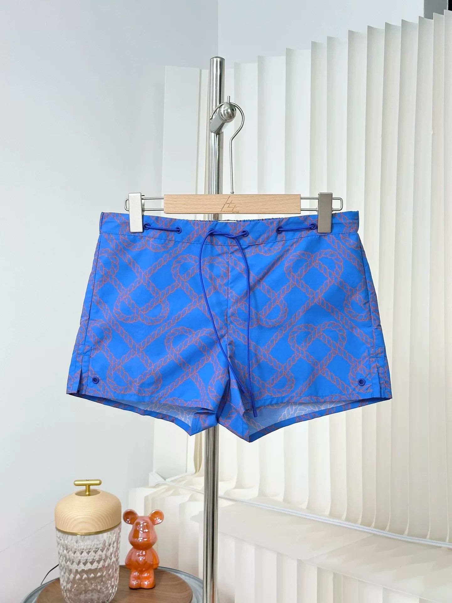 Hermes Hermes Blue Heart Print Drawstring Shorts Size US 36 / EU 52 - 1 Thumbnail